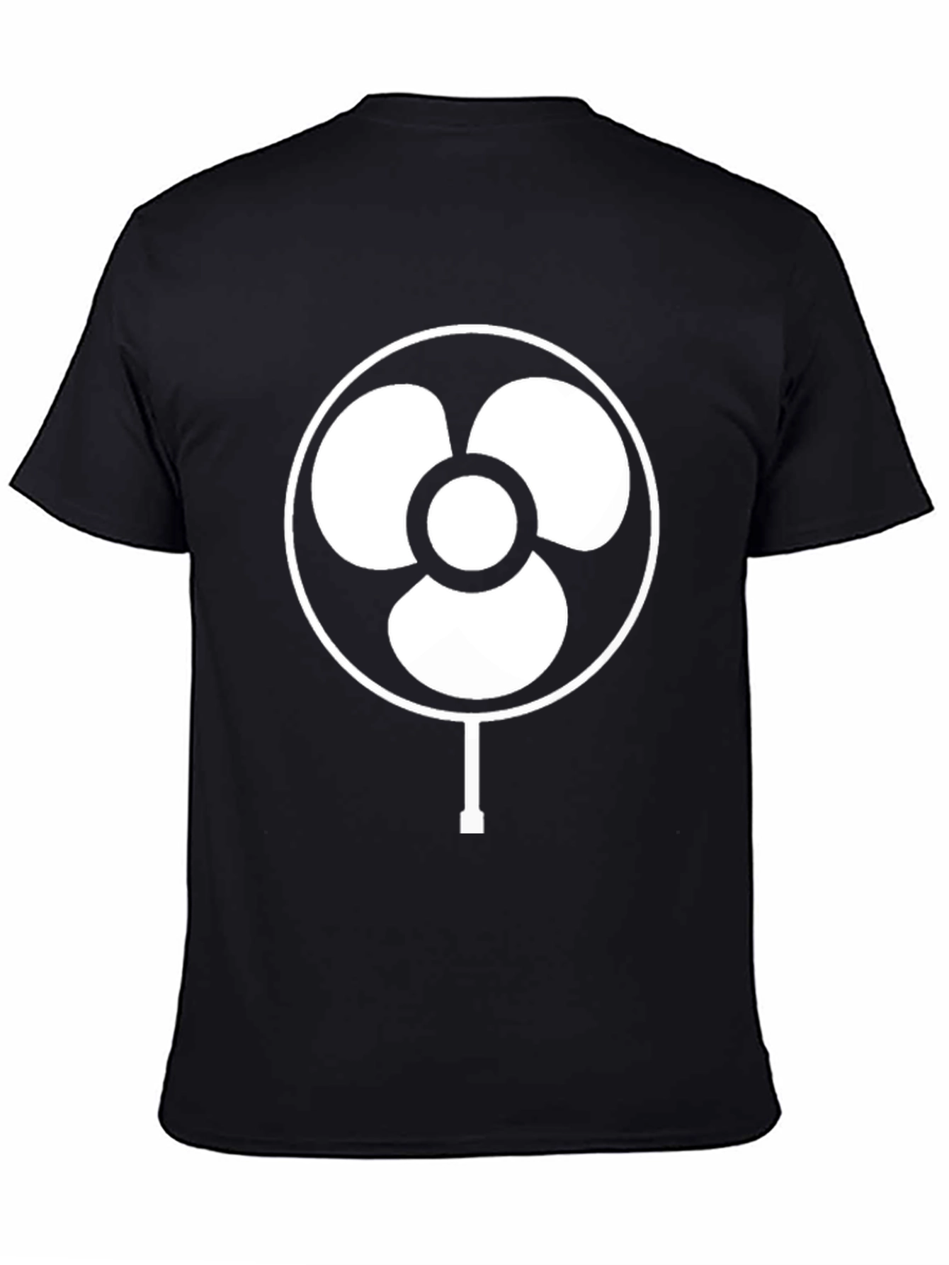 Retro Fan Graphic Tee - Cool Black T-Shirt