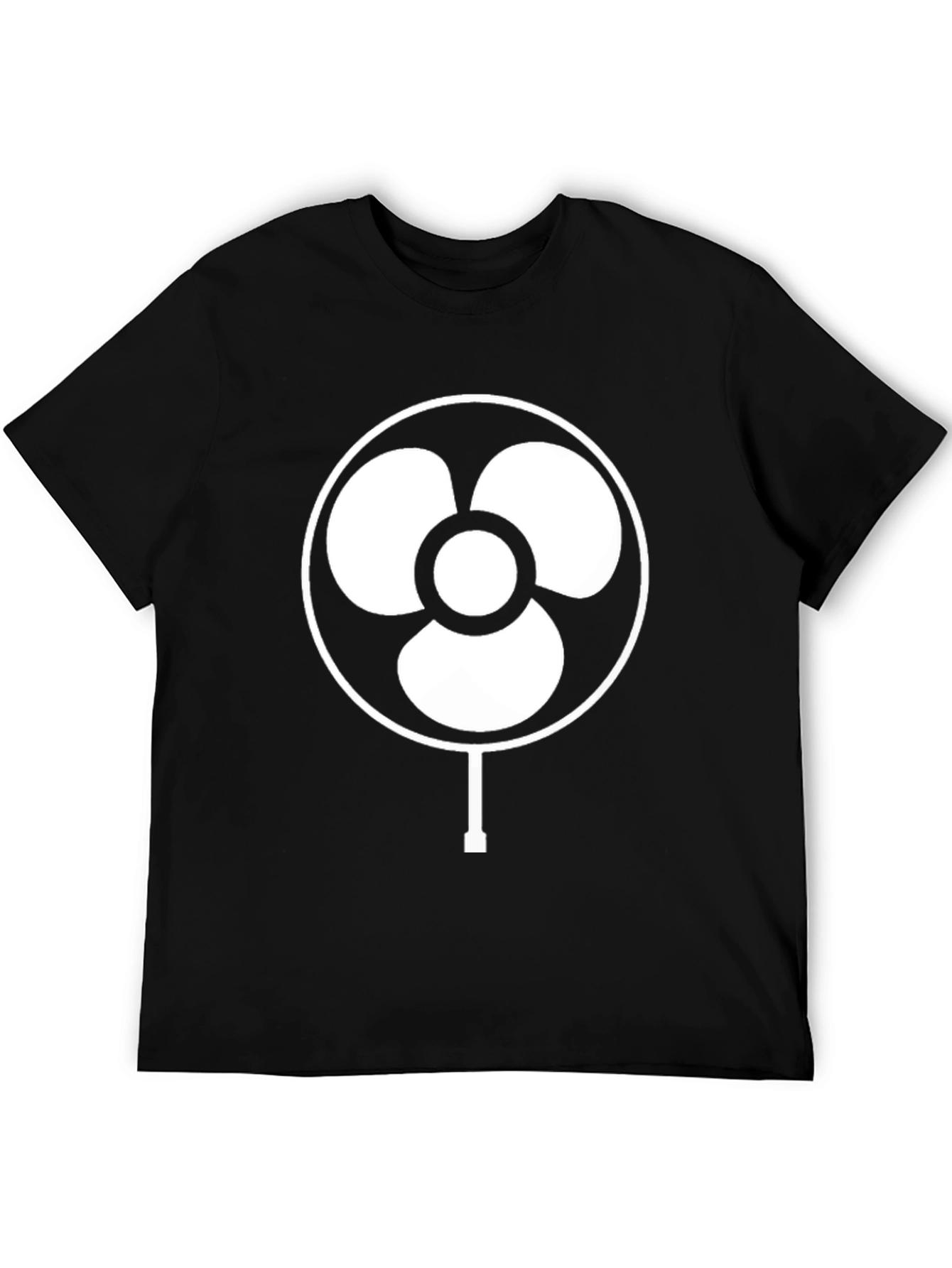 Retro Fan Graphic Tee - Cool Black T-Shirt