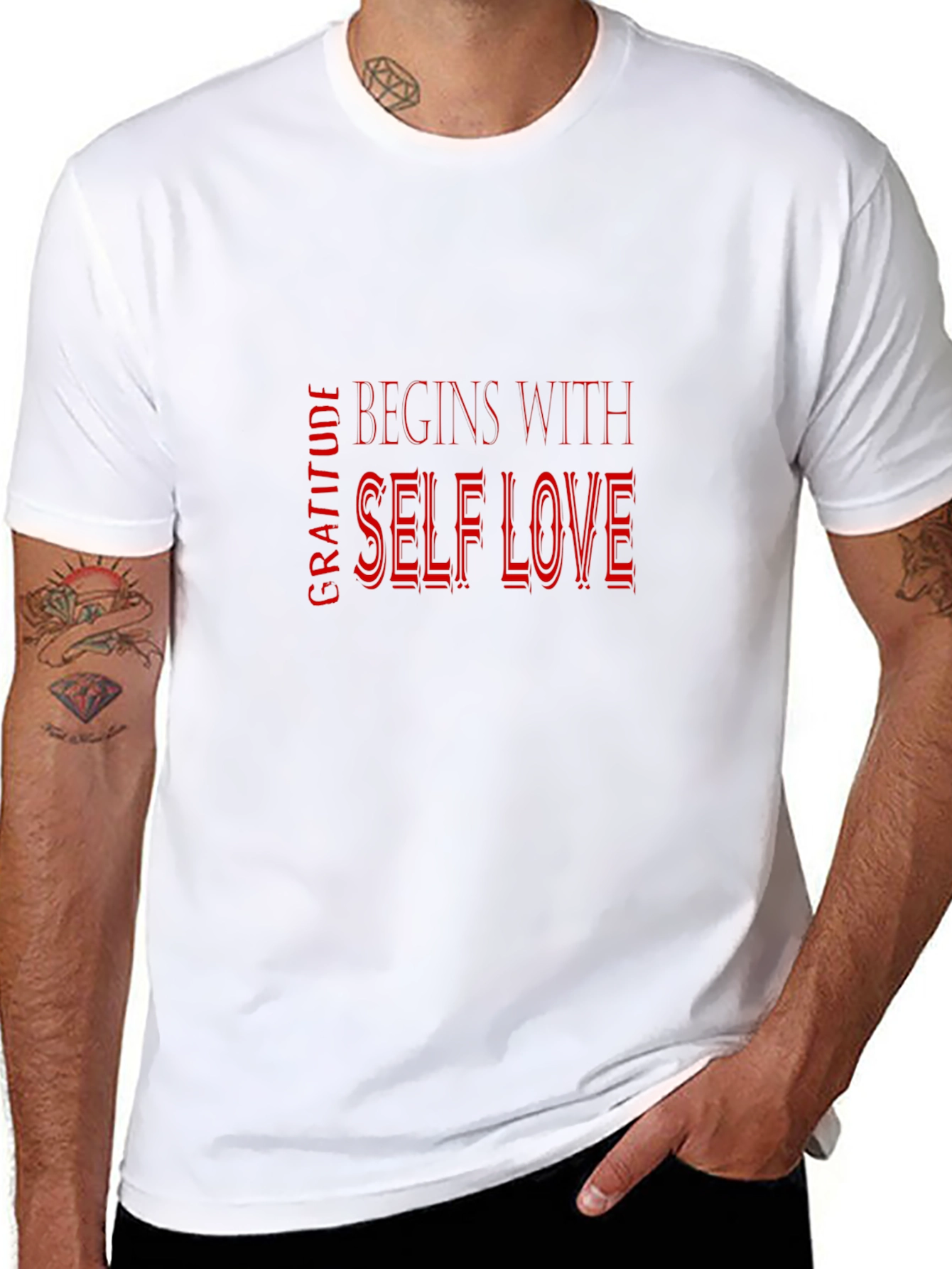Gratitude Begins With Self Love Black T-Shirt