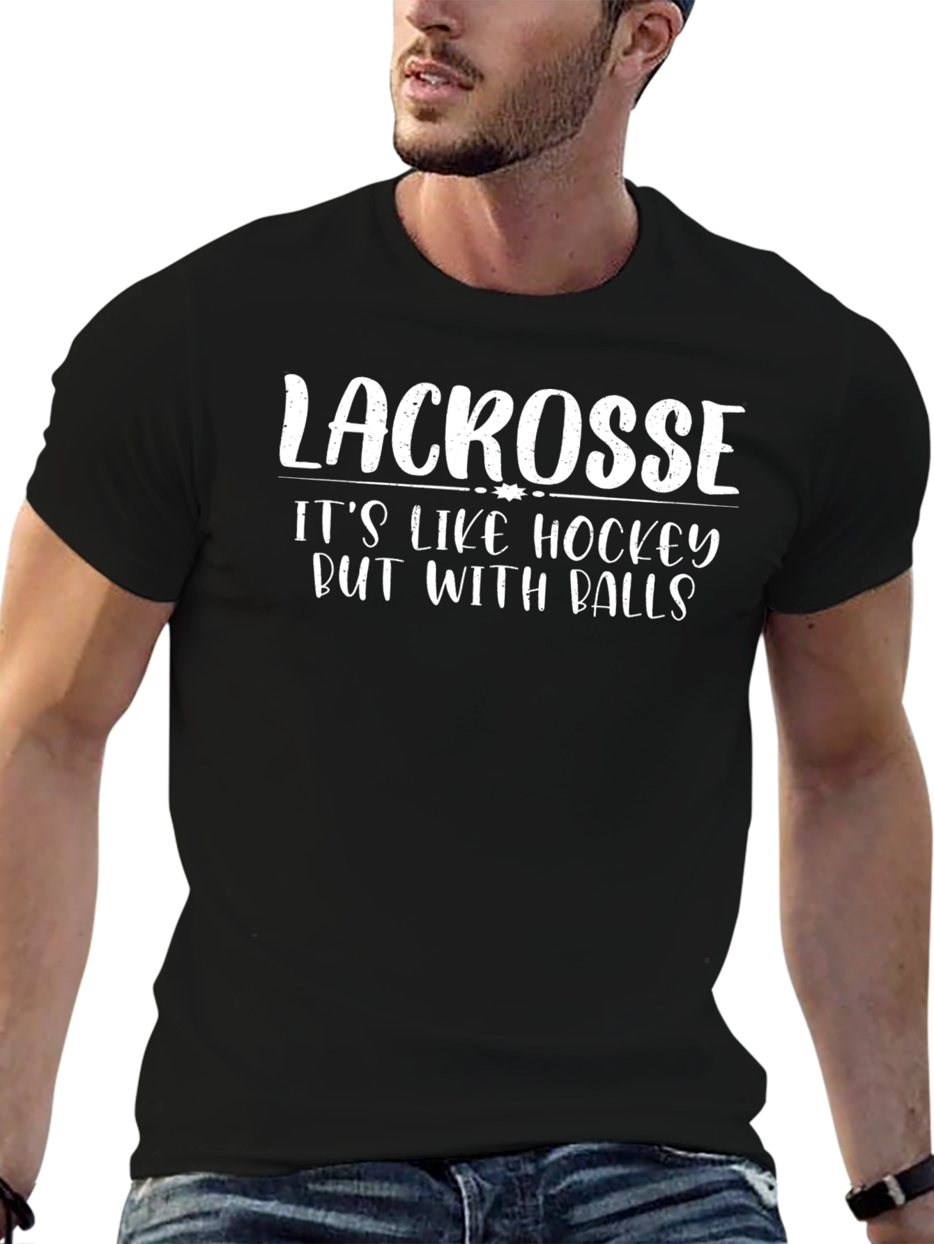 Lacrosse Its Like Hockey But With Balls Black T-Shirt