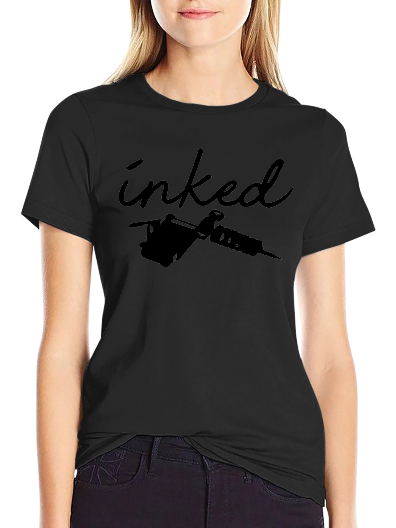 Inked Tattoo Machine Graphic Tee - Black