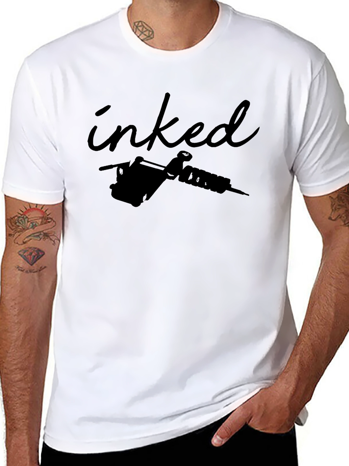 Inked Tattoo Machine Graphic Tee - Black