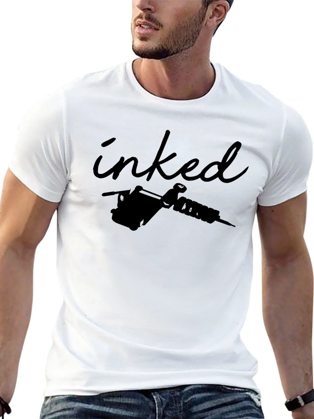 Inked Tattoo Machine Graphic Tee - Black