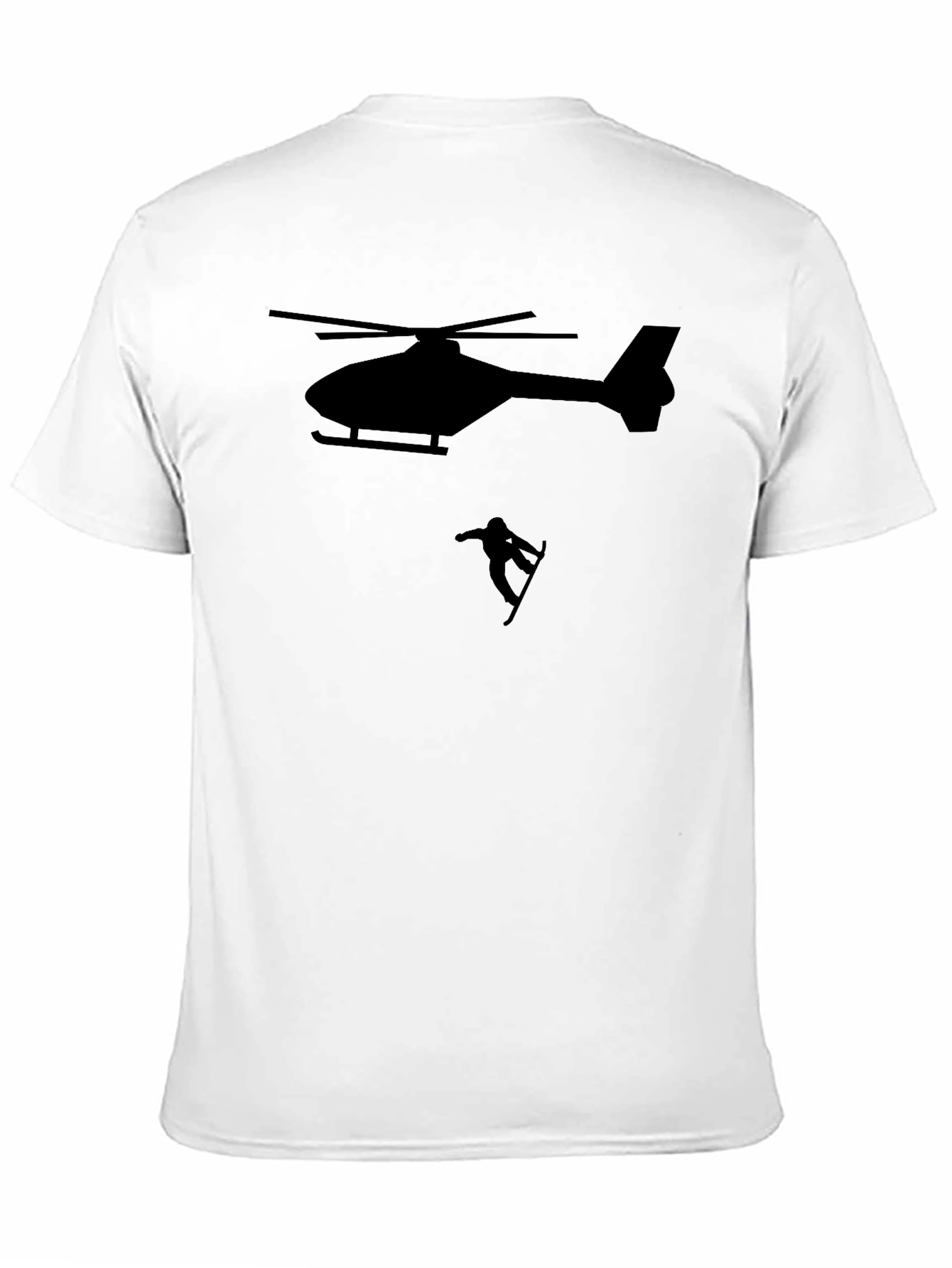 Helicopter Snowboarder Black T-Shirt