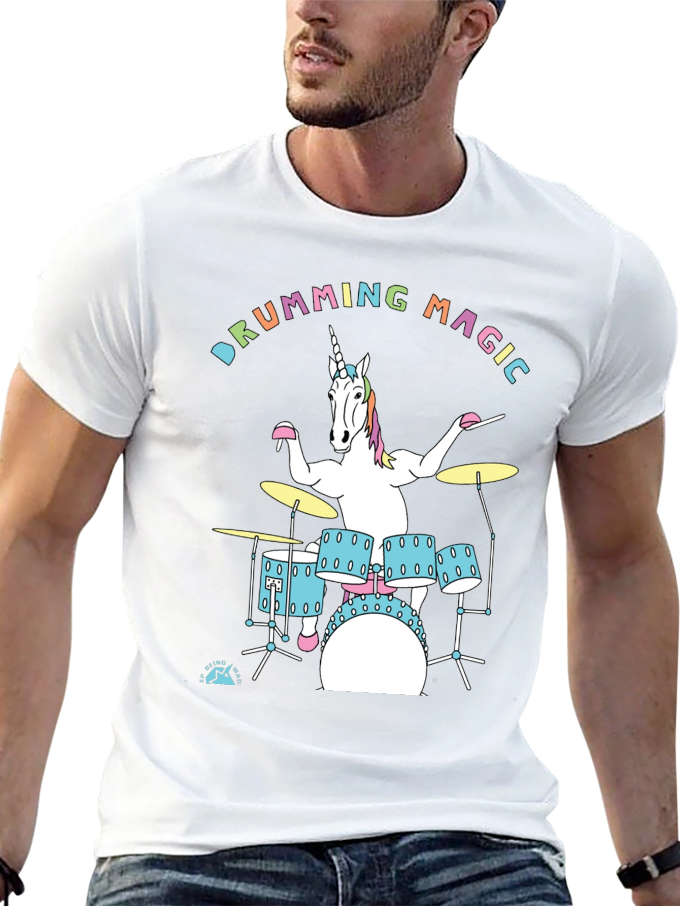 Drumming Unicorn Graphic Tee