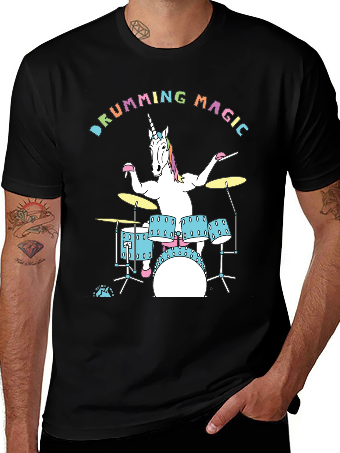 Drumming Unicorn Graphic Tee