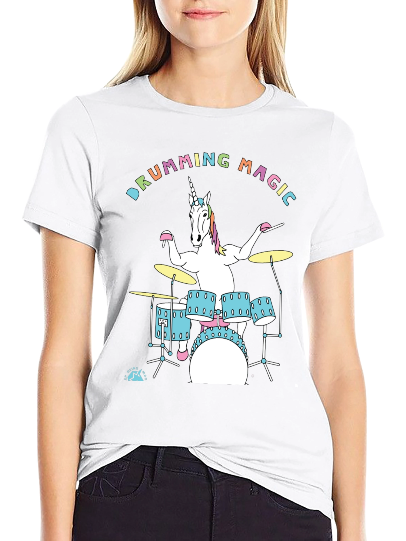 Drumming Unicorn Graphic Tee