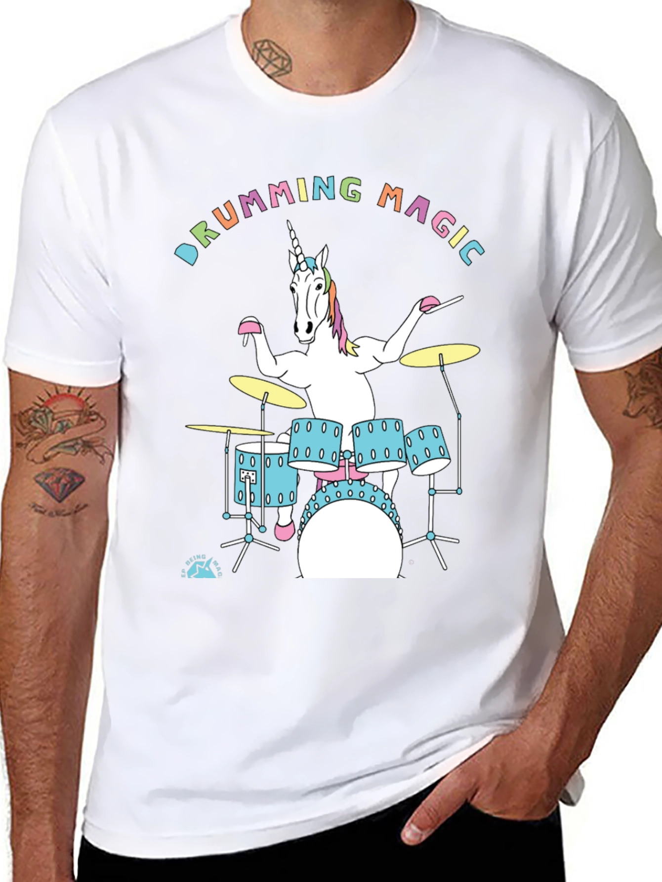 Drumming Unicorn Graphic Tee