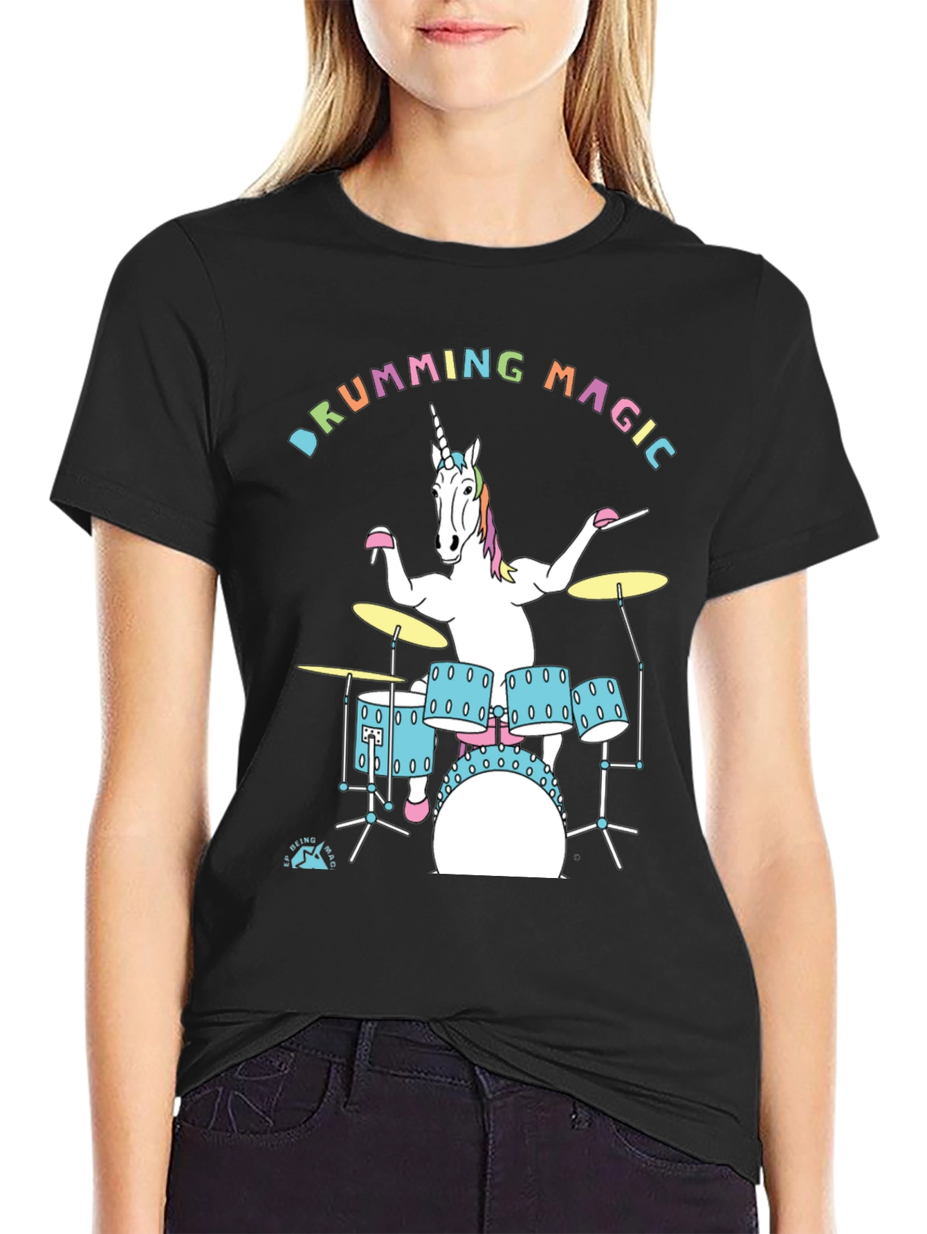 Drumming Unicorn Graphic Tee