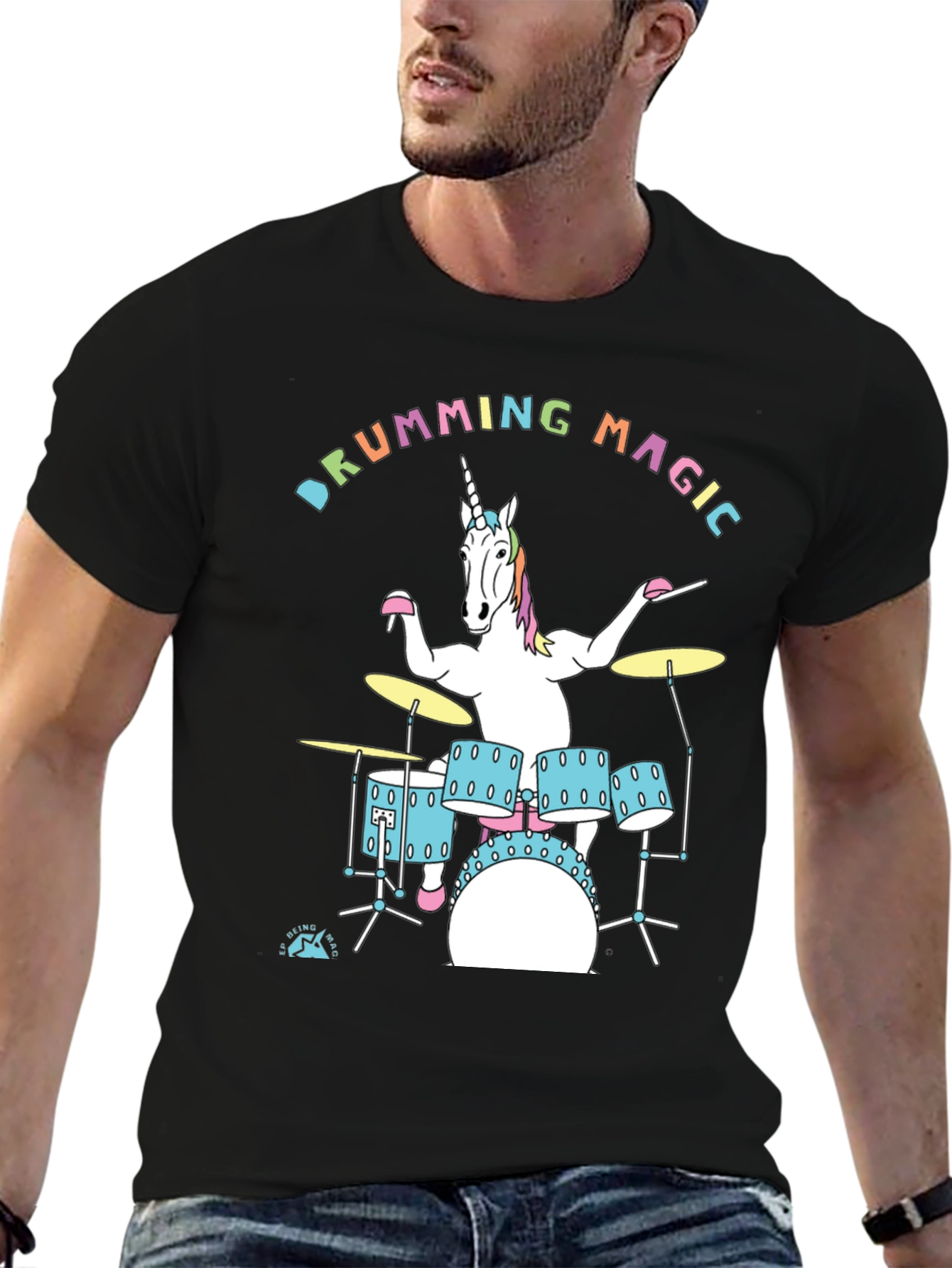 Drumming Unicorn Graphic Tee