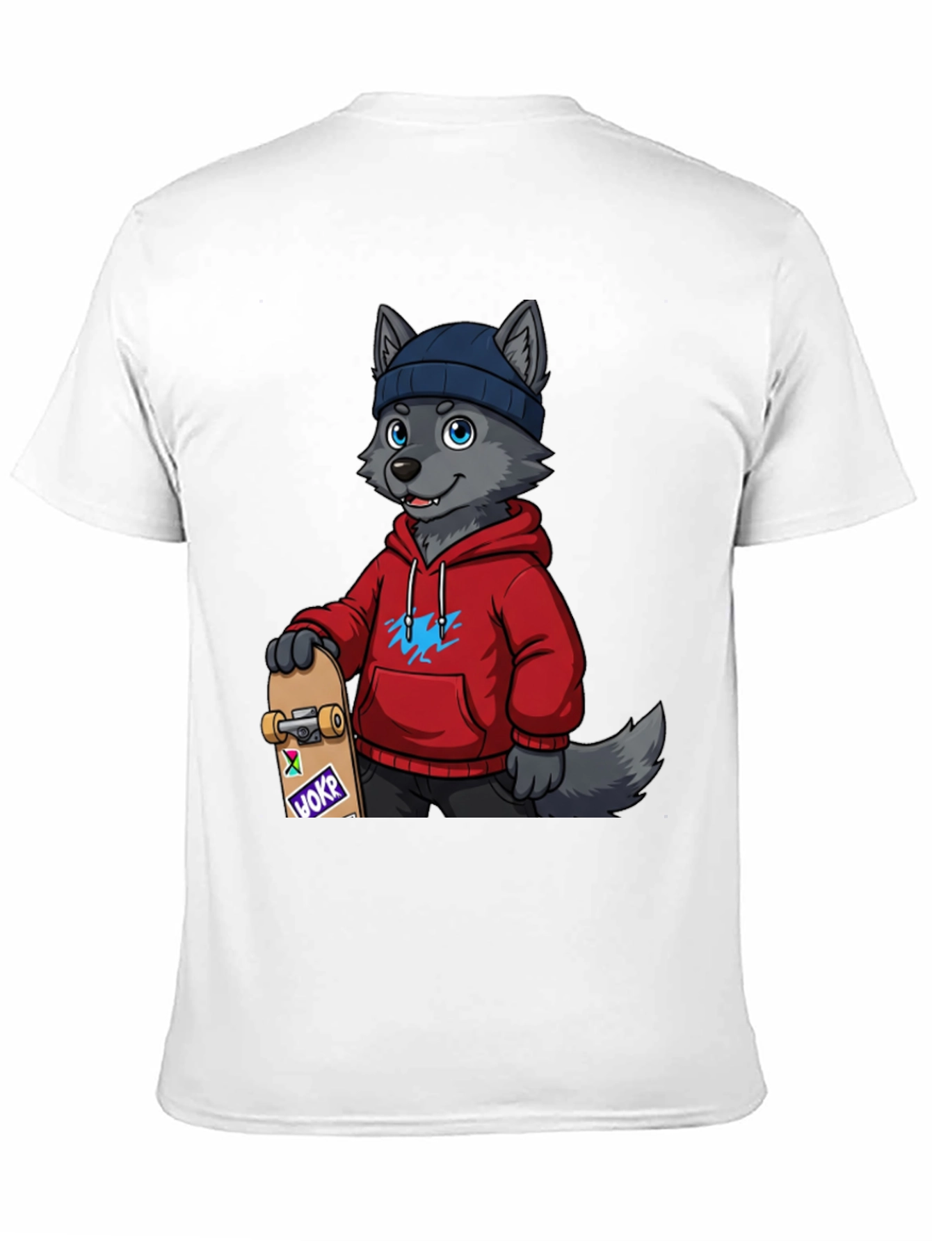 Skater Wolf Graphic Tee - Cool & Unique Design