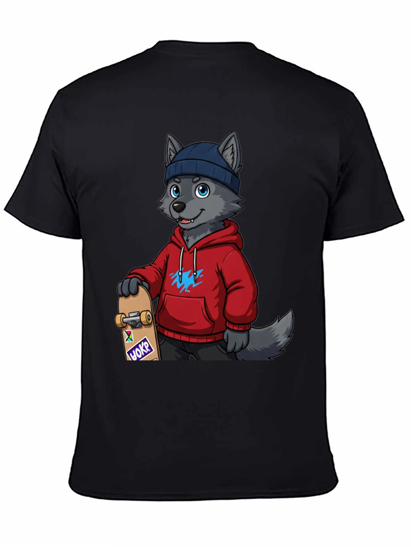 Skater Wolf Graphic Tee - Cool & Unique Design