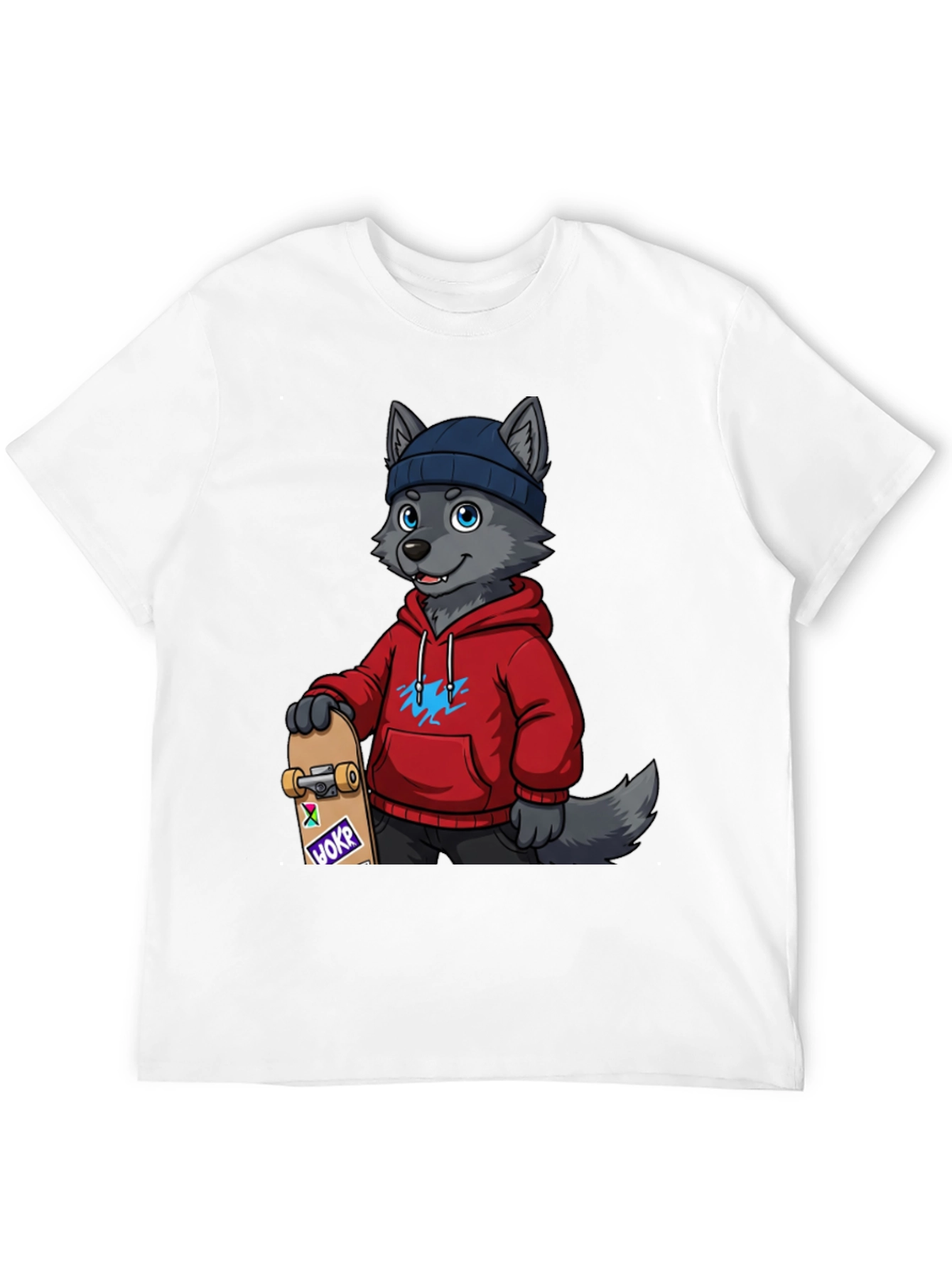 Skater Wolf Graphic Tee - Cool & Unique Design