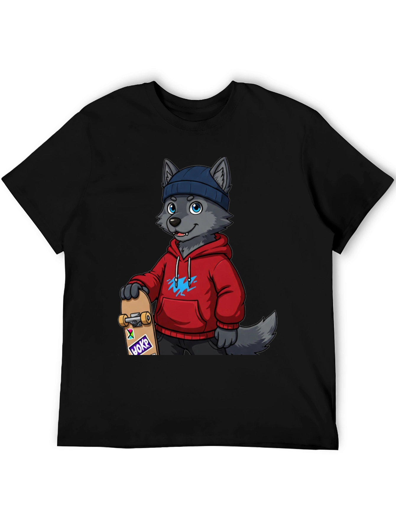 Skater Wolf Graphic Tee - Cool & Unique Design