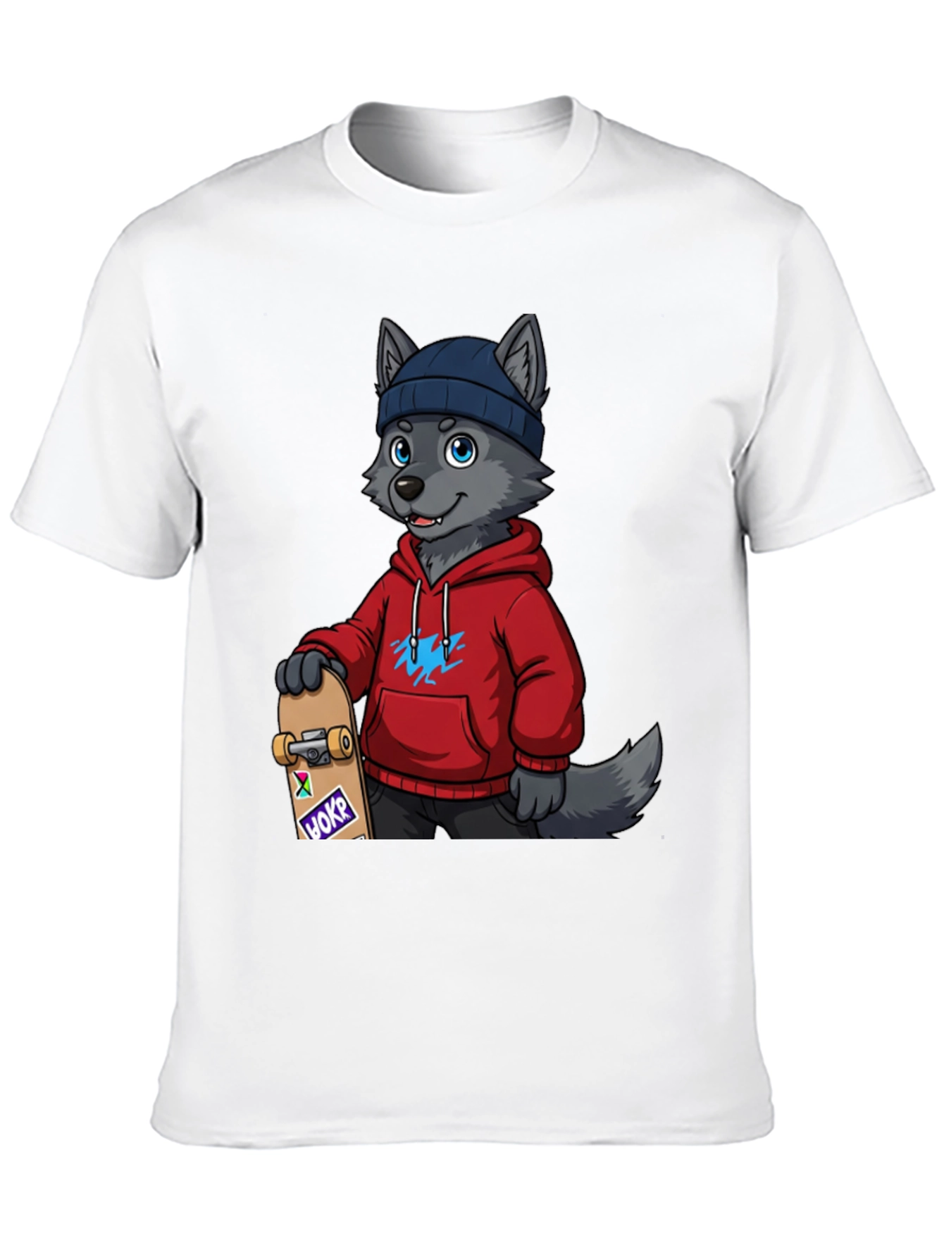 Skater Wolf Graphic Tee - Cool & Unique Design