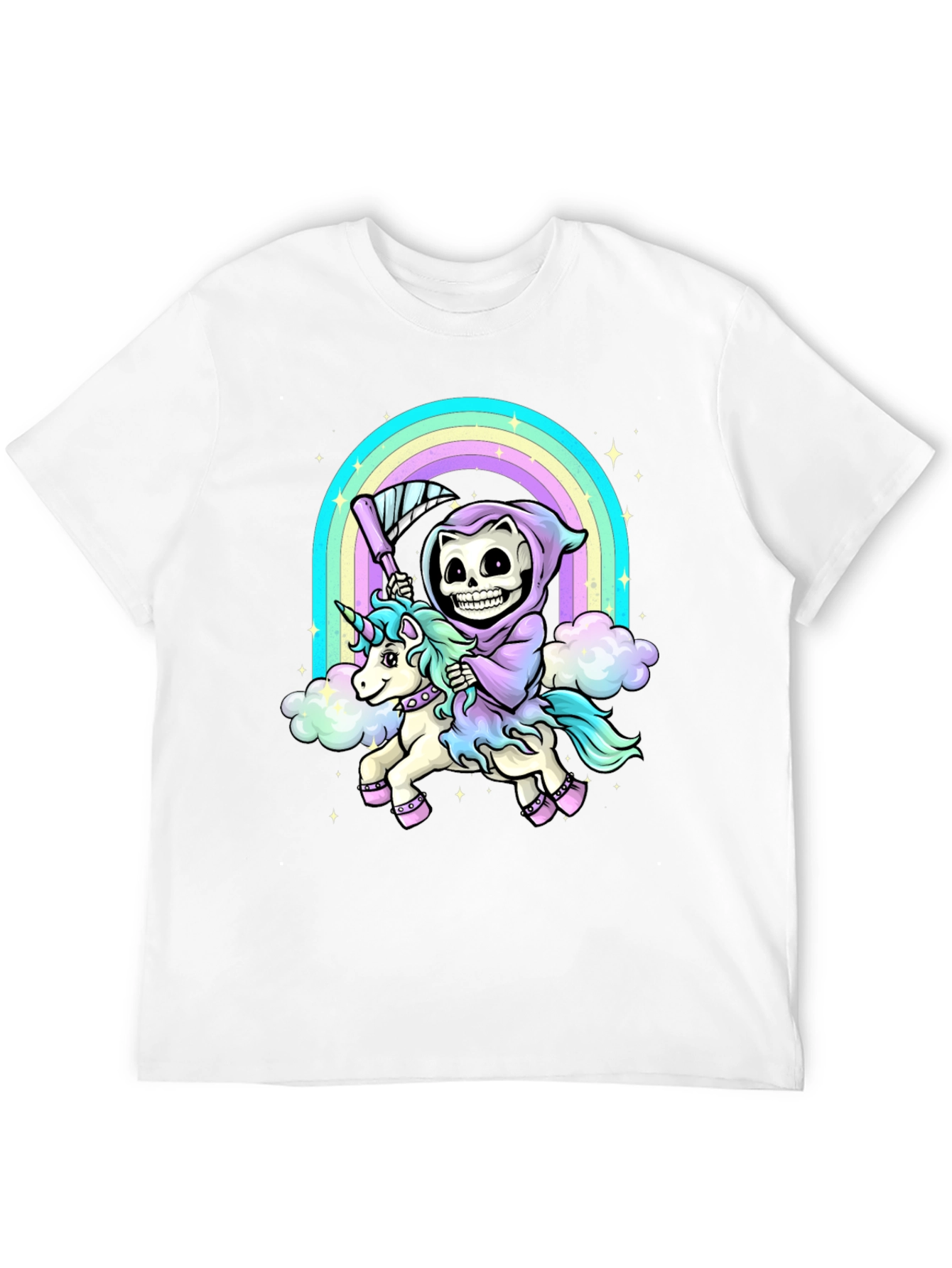 Grim Reaper Unicorn Rainbow T-Shirt