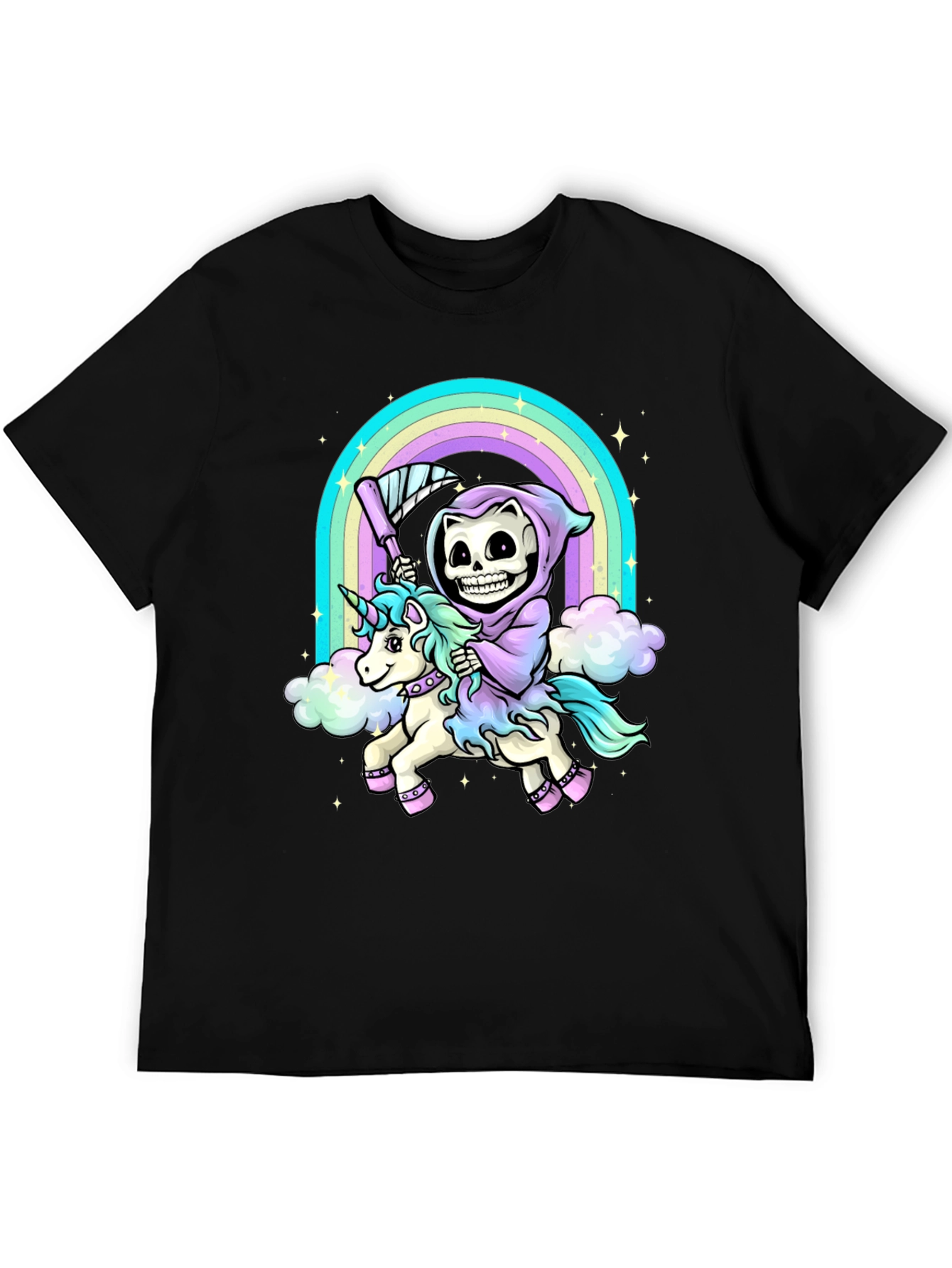 Grim Reaper Unicorn Rainbow T-Shirt