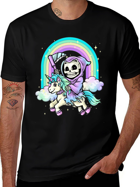 Grim Reaper Unicorn Rainbow T-Shirt