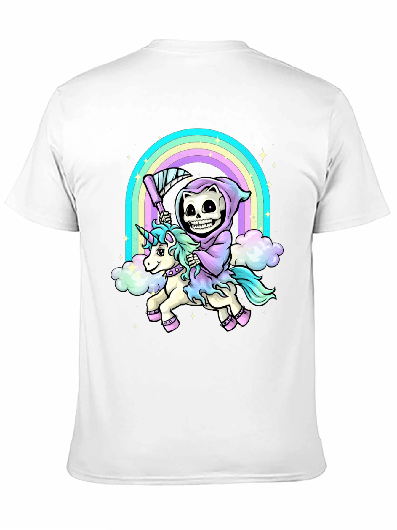 Grim Reaper Unicorn Rainbow T-Shirt