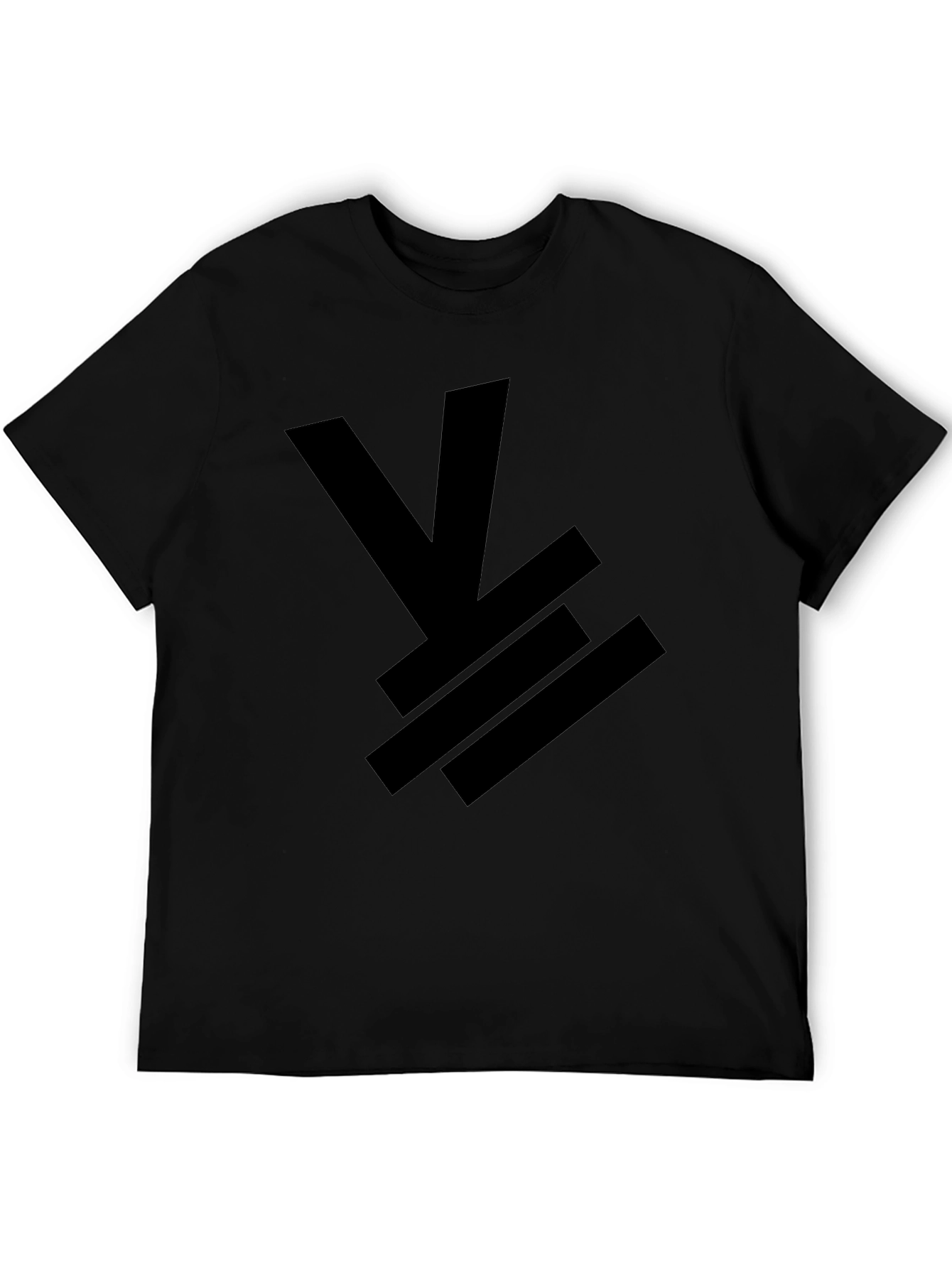Mens Black Graphic Tee - Abstract Design