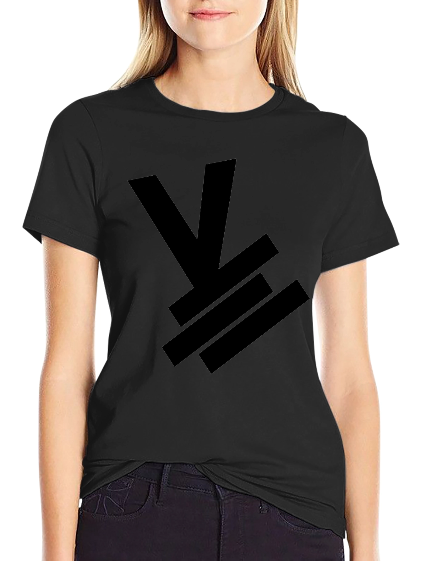 Mens Black Graphic Tee - Abstract Design