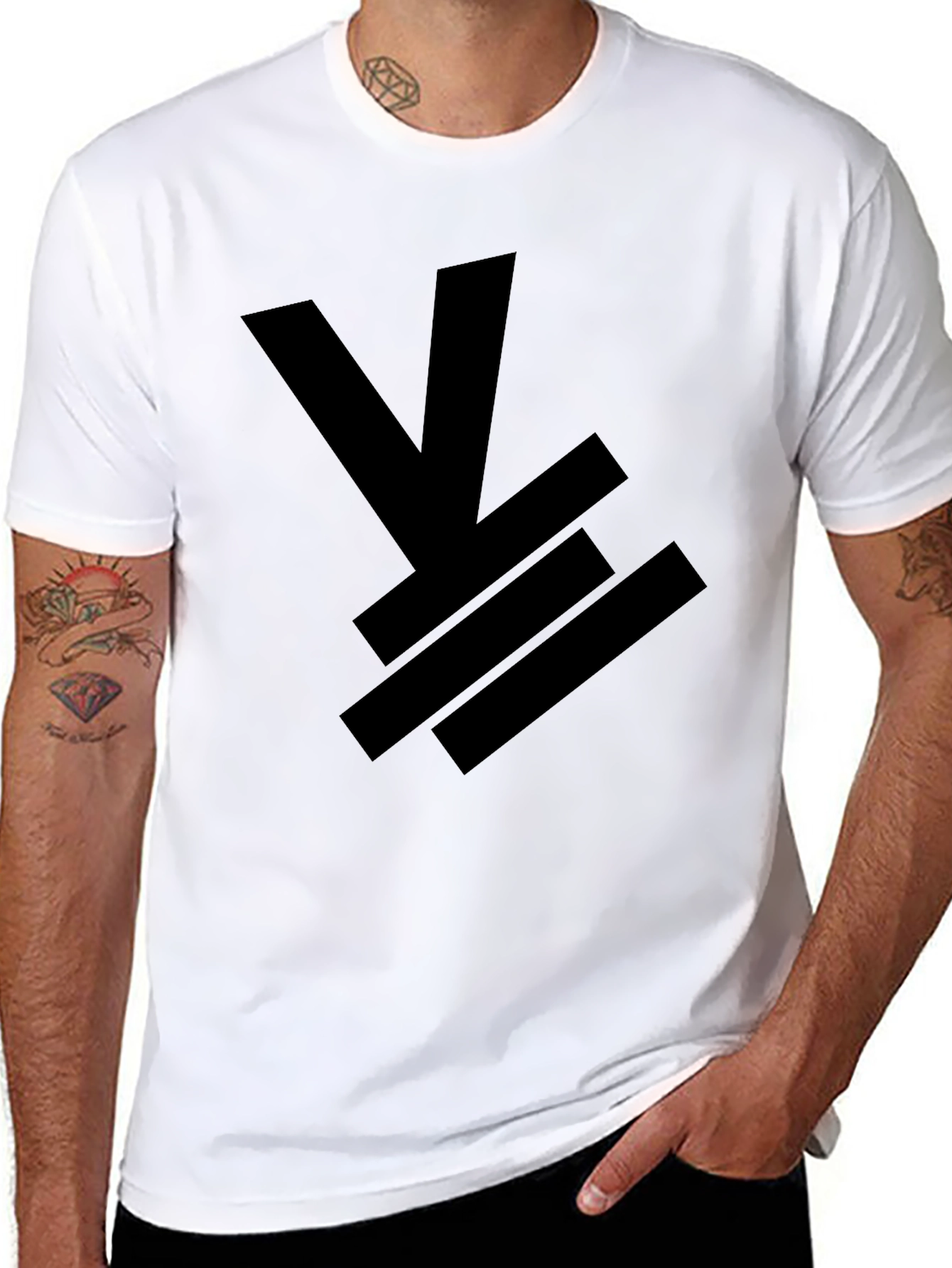 Mens Black Graphic Tee - Abstract Design