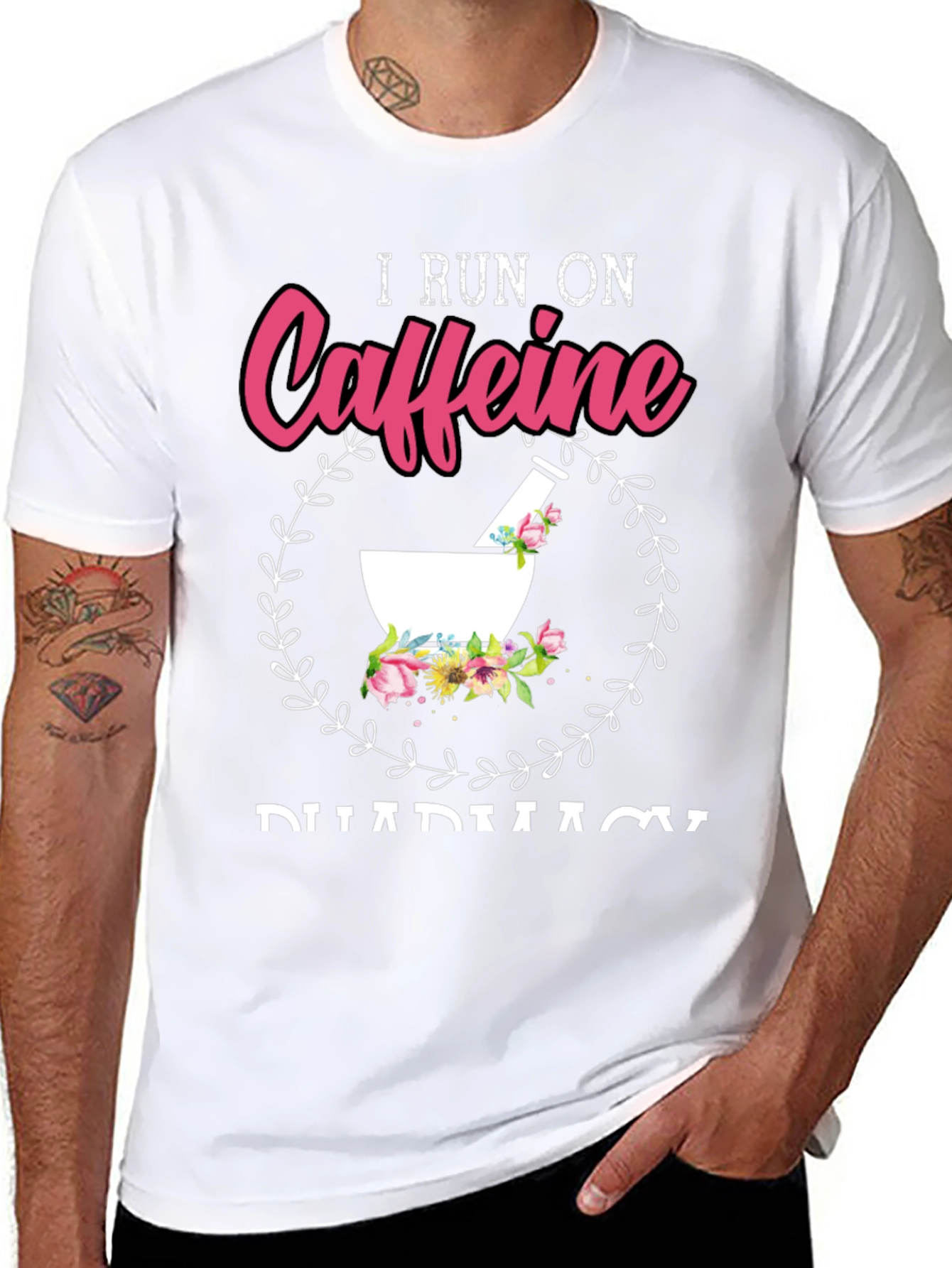 I Run On Caffeine Pharmacy T-Shirt