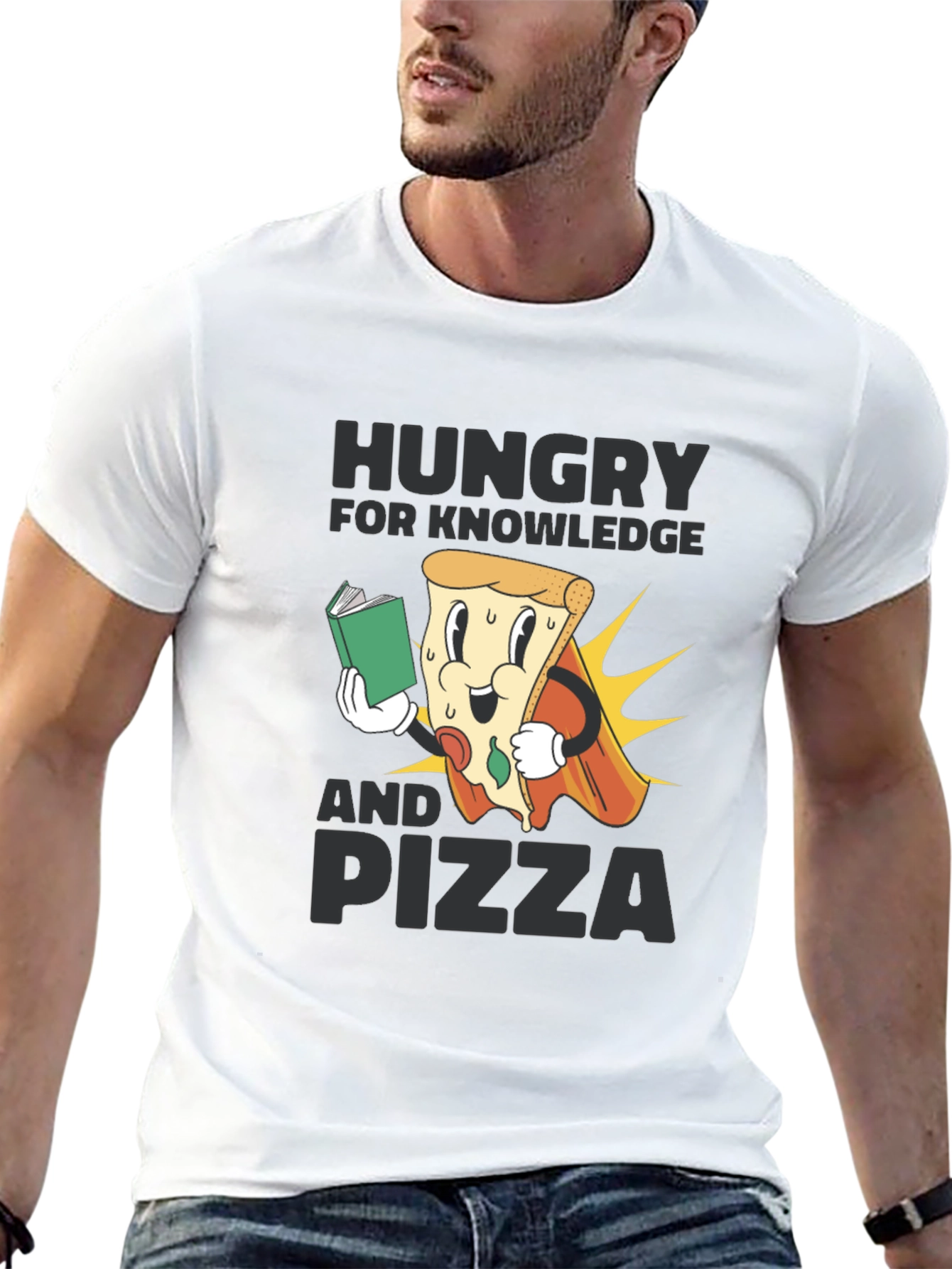 Hungry for Knowledge and Pizza Graphic Tee