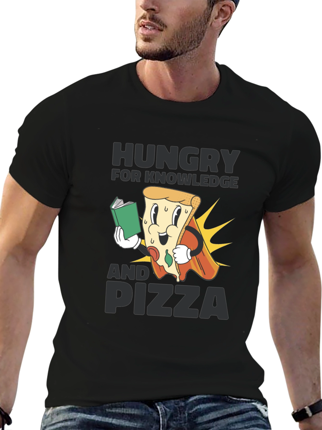 Hungry for Knowledge and Pizza Graphic Tee