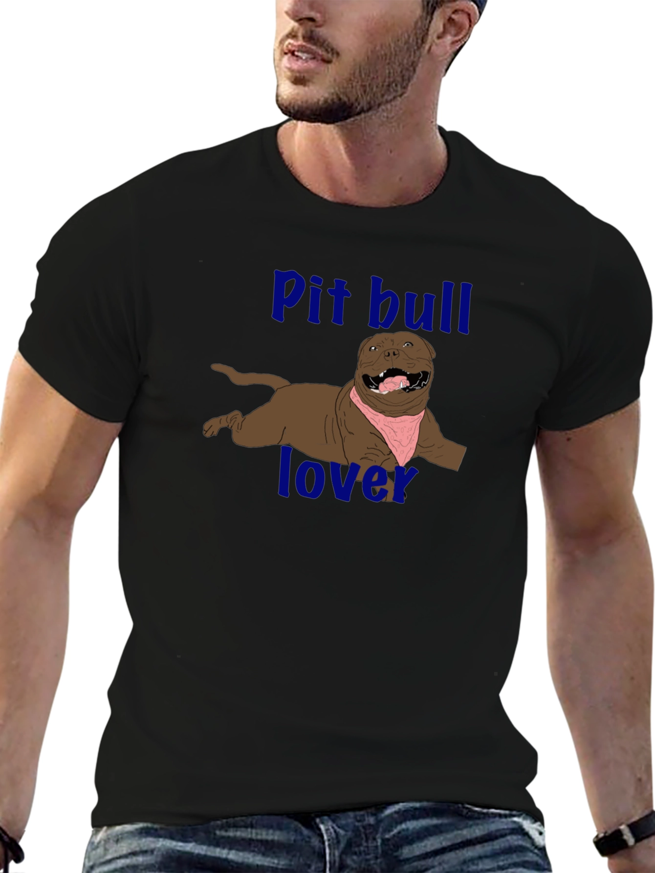 Pitbull Lover Graphic T-Shirt - Black