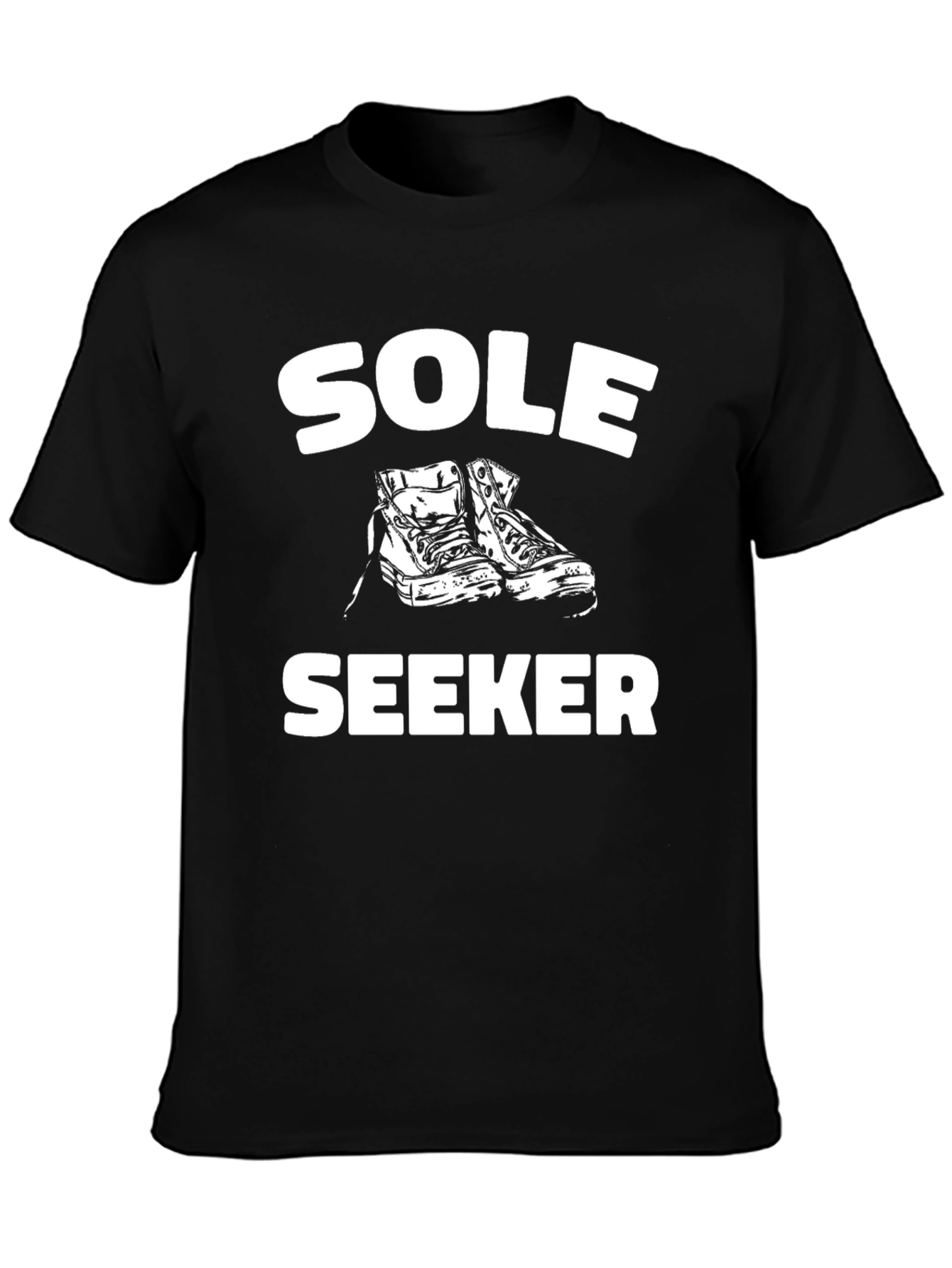 Sole Seeker Graphic Tee - Black Cotton Comfort