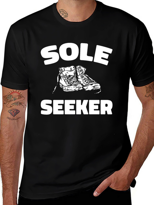 Sole Seeker Graphic Tee - Black Cotton Comfort