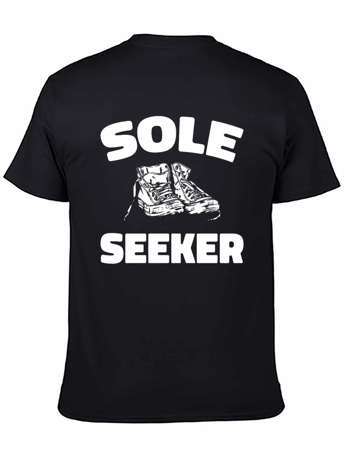 Sole Seeker Graphic Tee - Black Cotton Comfort