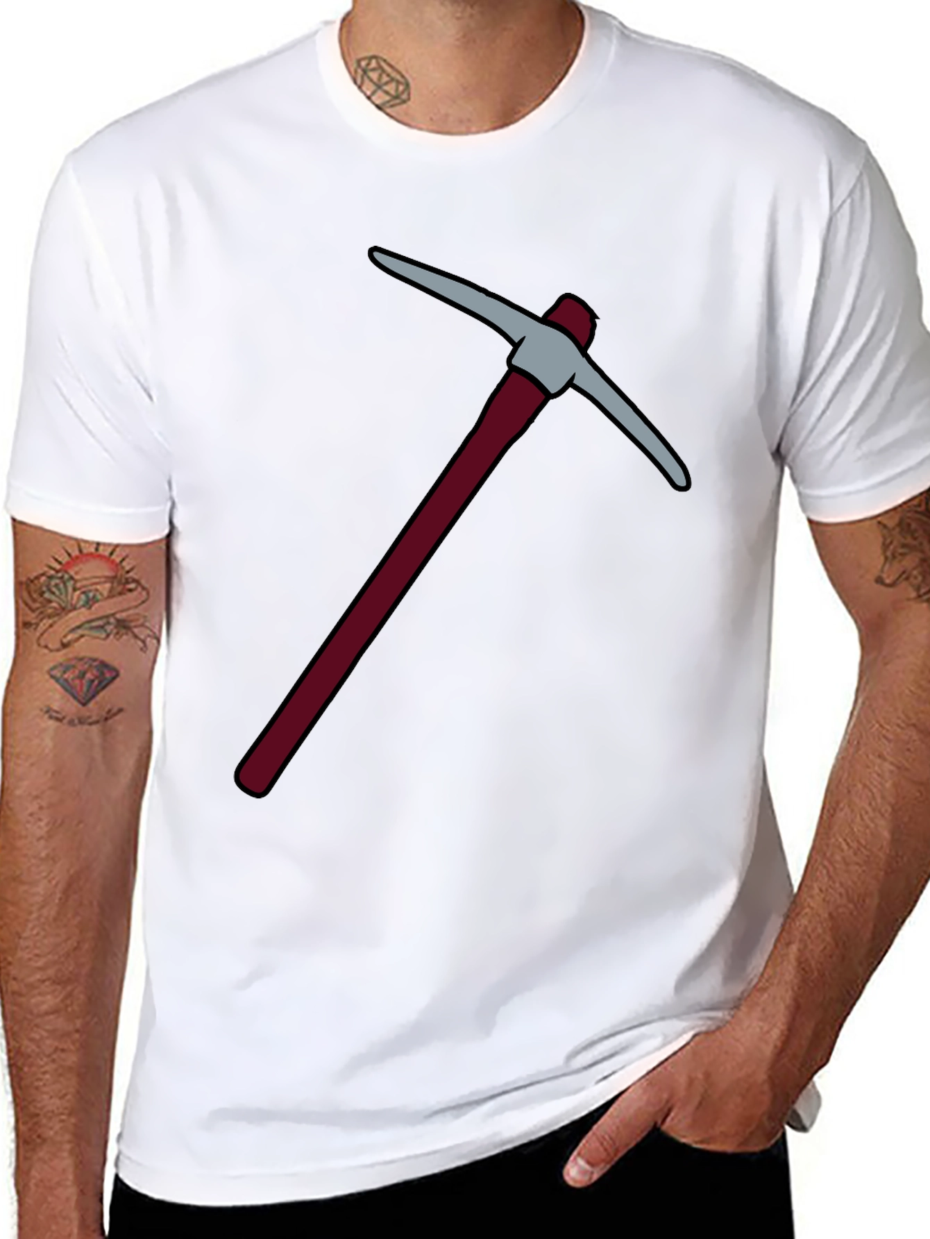 Pickaxe Graphic Tee - Black Cotton T-Shirt