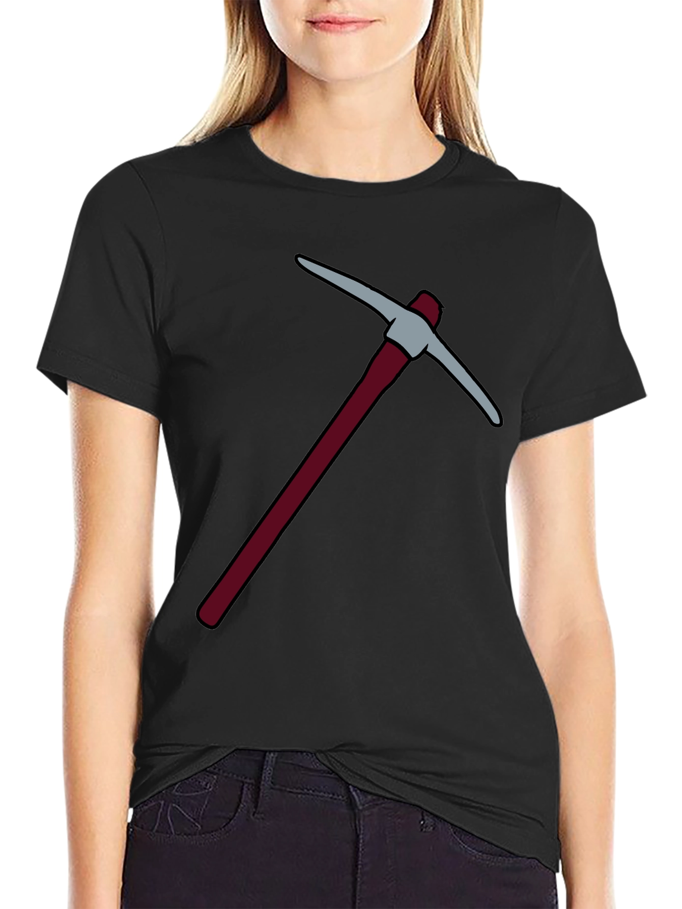 Pickaxe Graphic Tee - Black Cotton T-Shirt