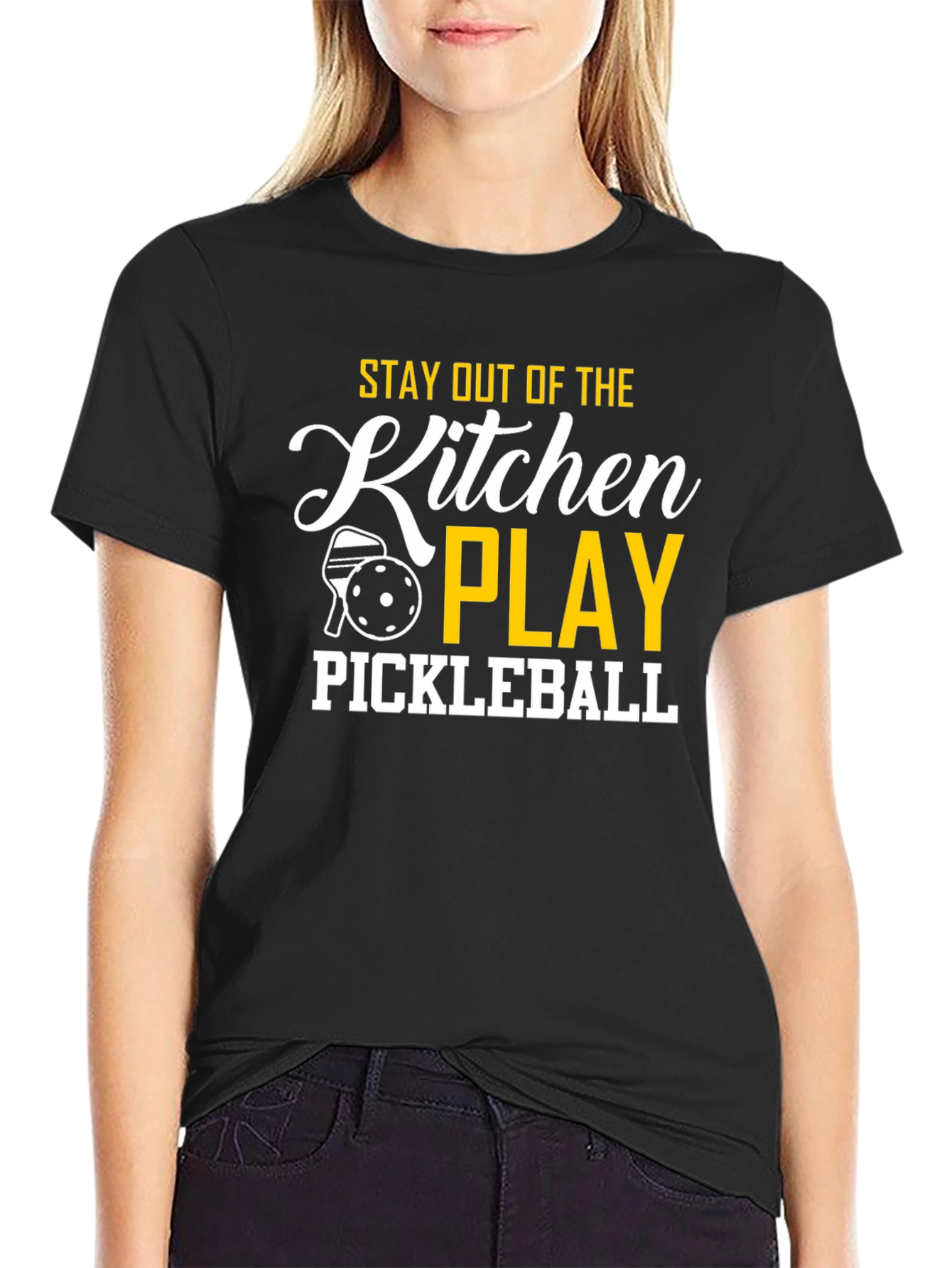 Pickleball T-Shirt: Stay Out of the Kitchen & Play!