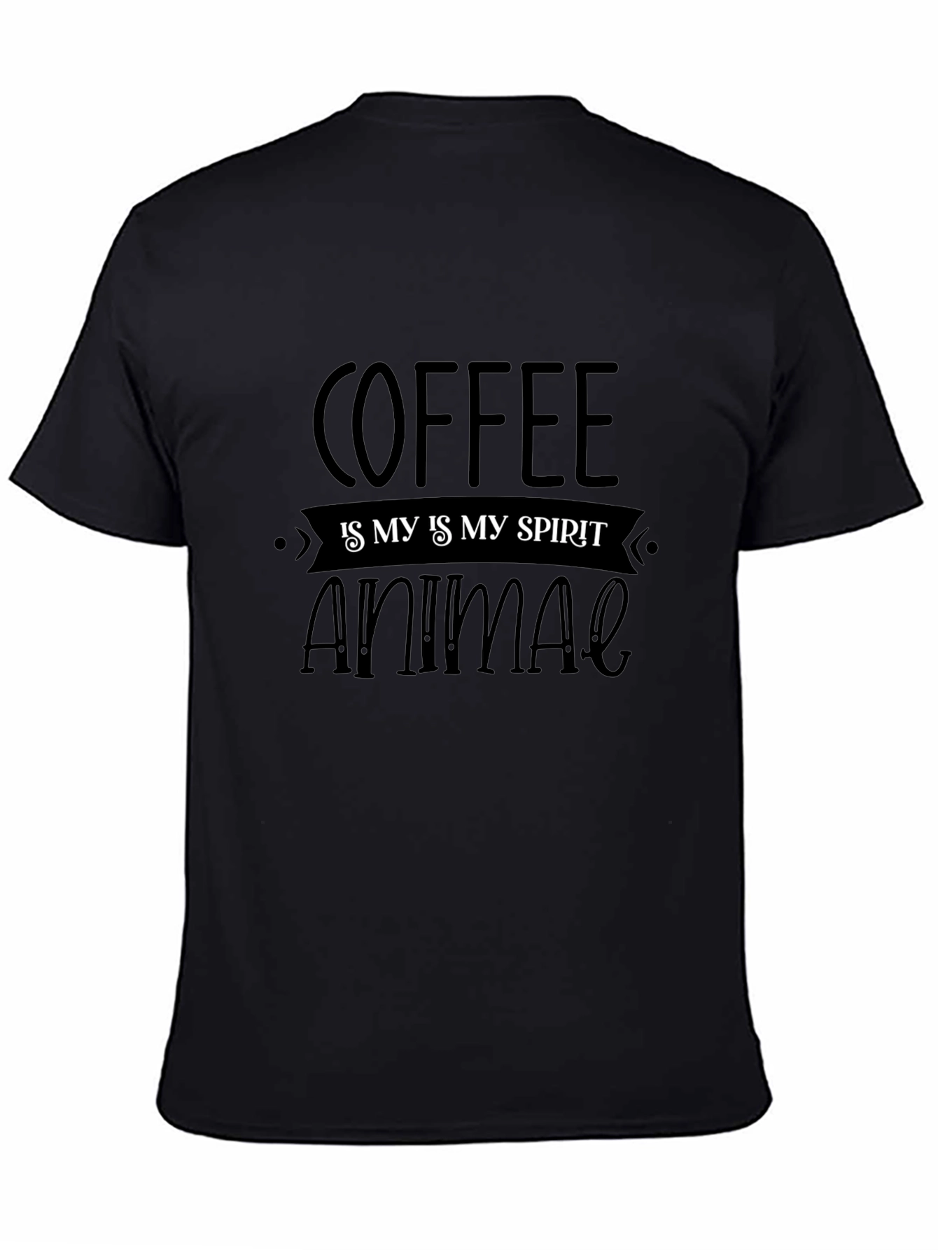 Coffee is My Spirit Animal Black T-Shirt
