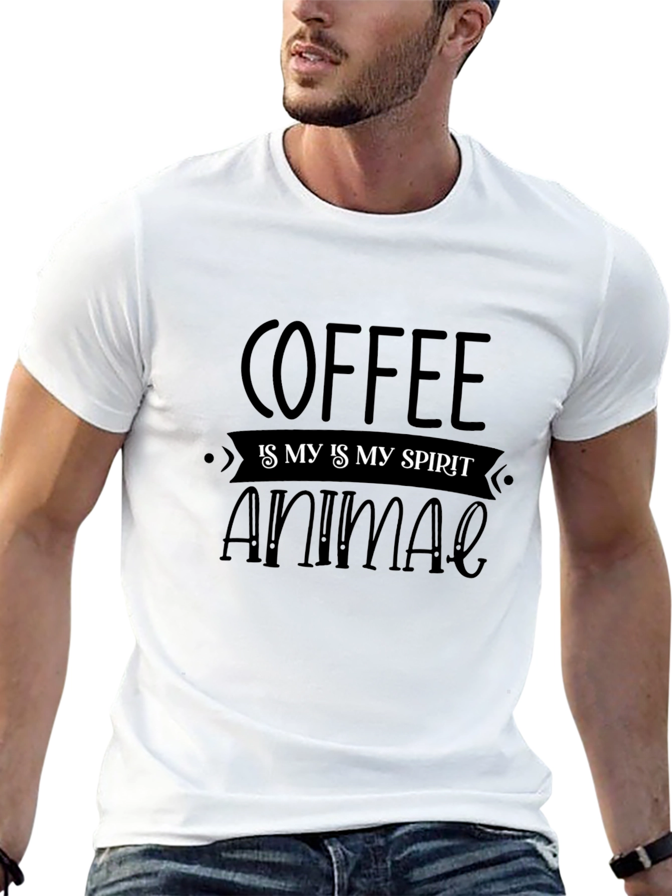 Coffee is My Spirit Animal Black T-Shirt