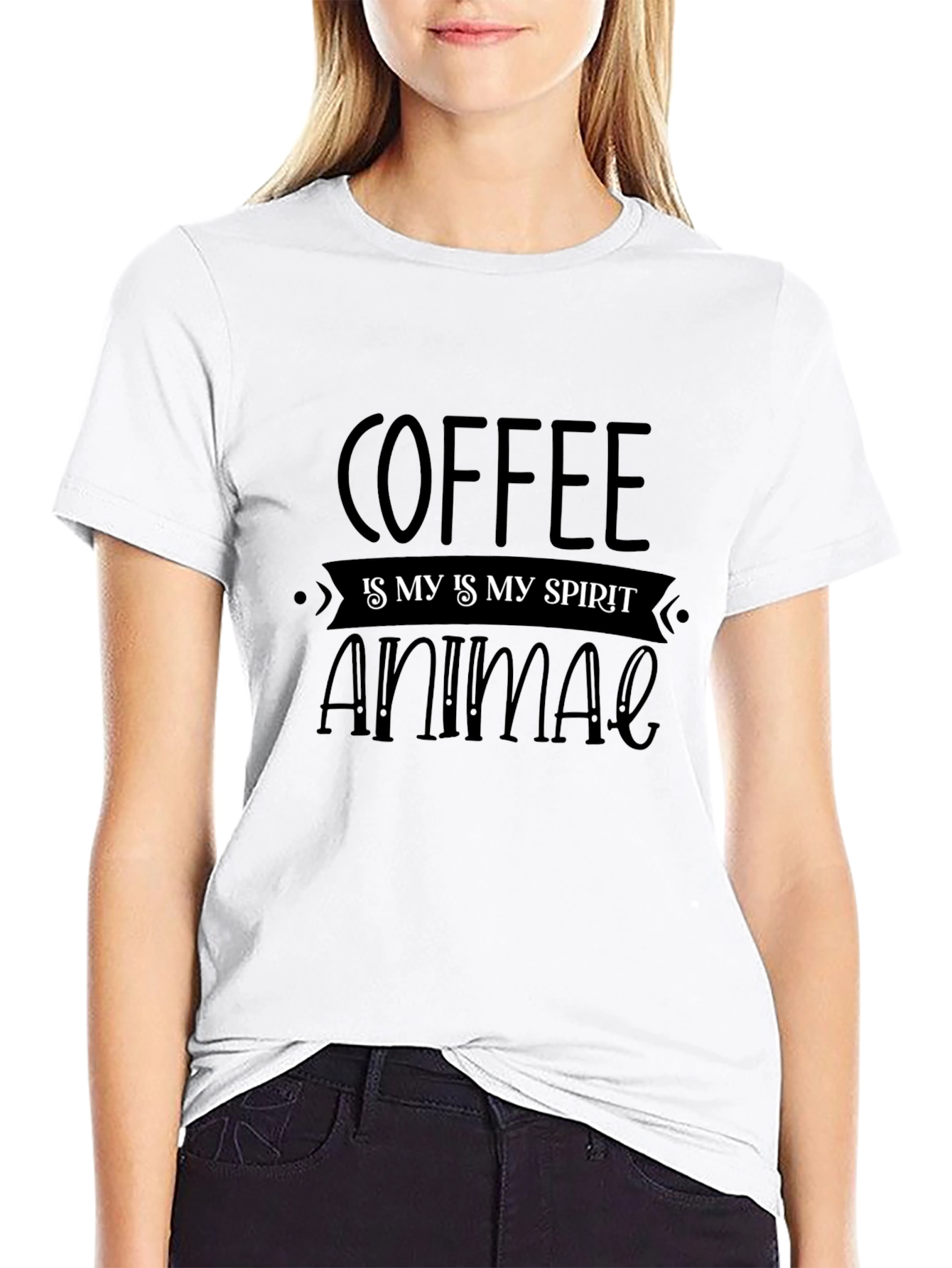 Coffee is My Spirit Animal Black T-Shirt