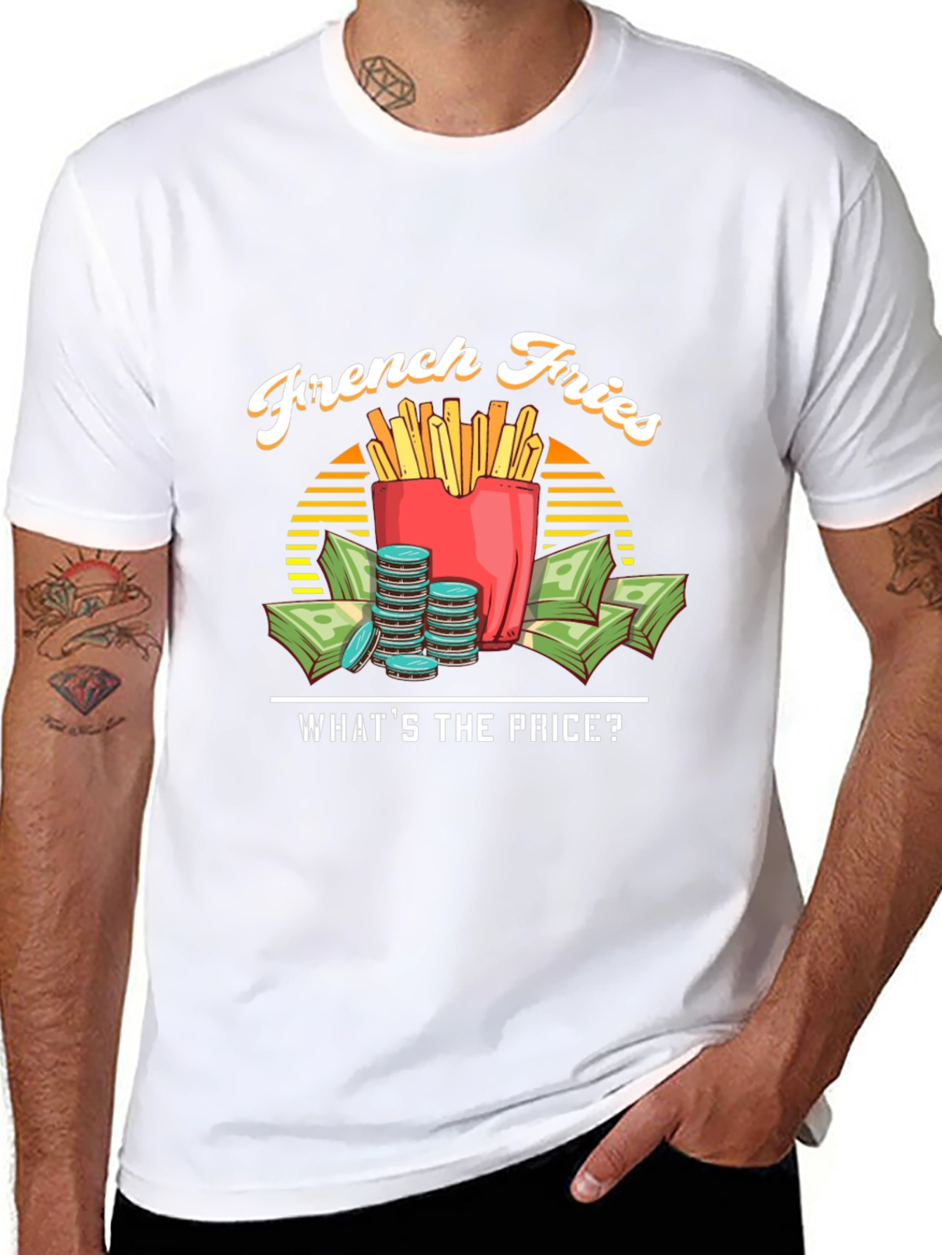 French Fries Whats the Price Black T-Shirt