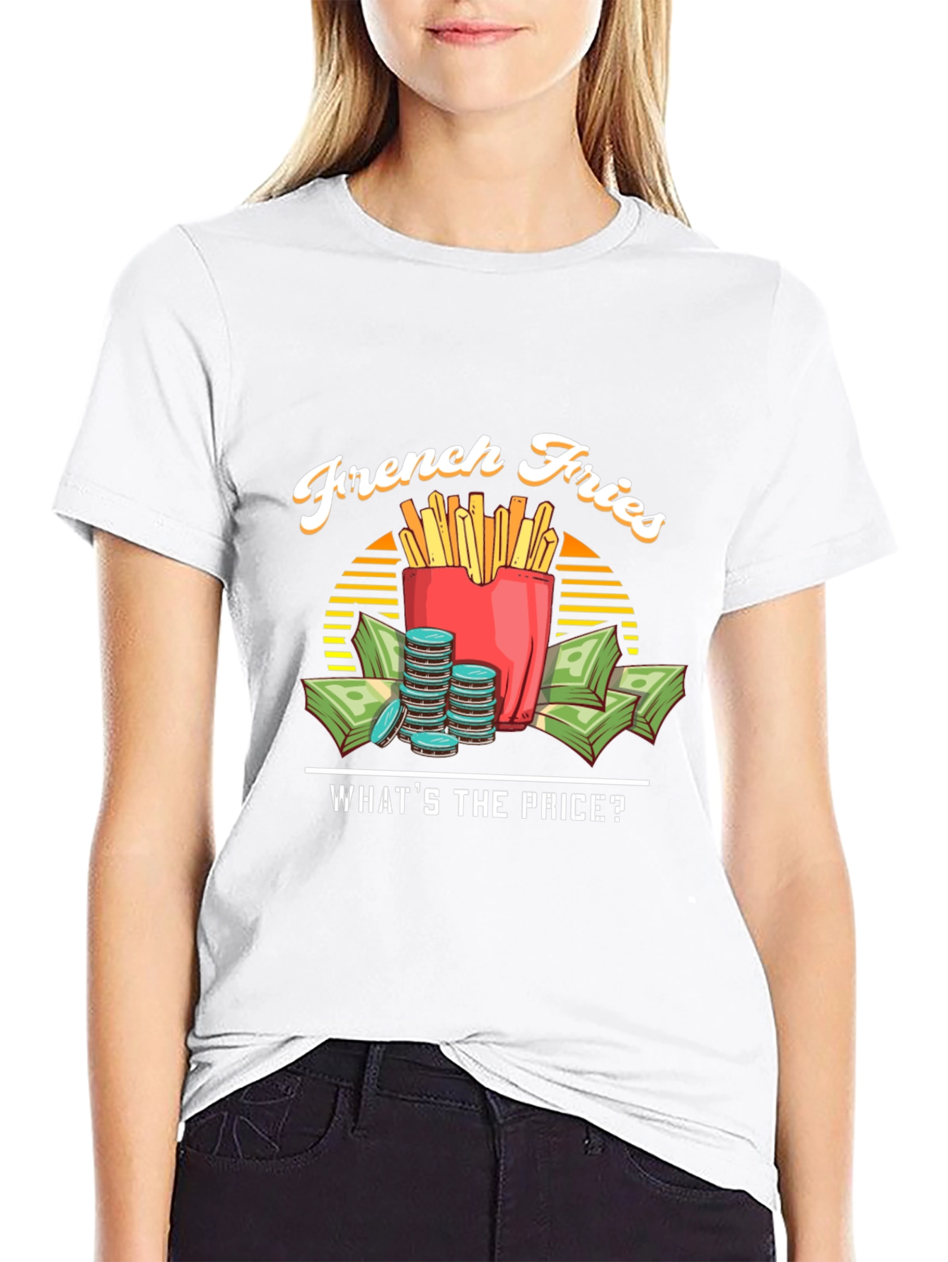 French Fries Whats the Price Black T-Shirt
