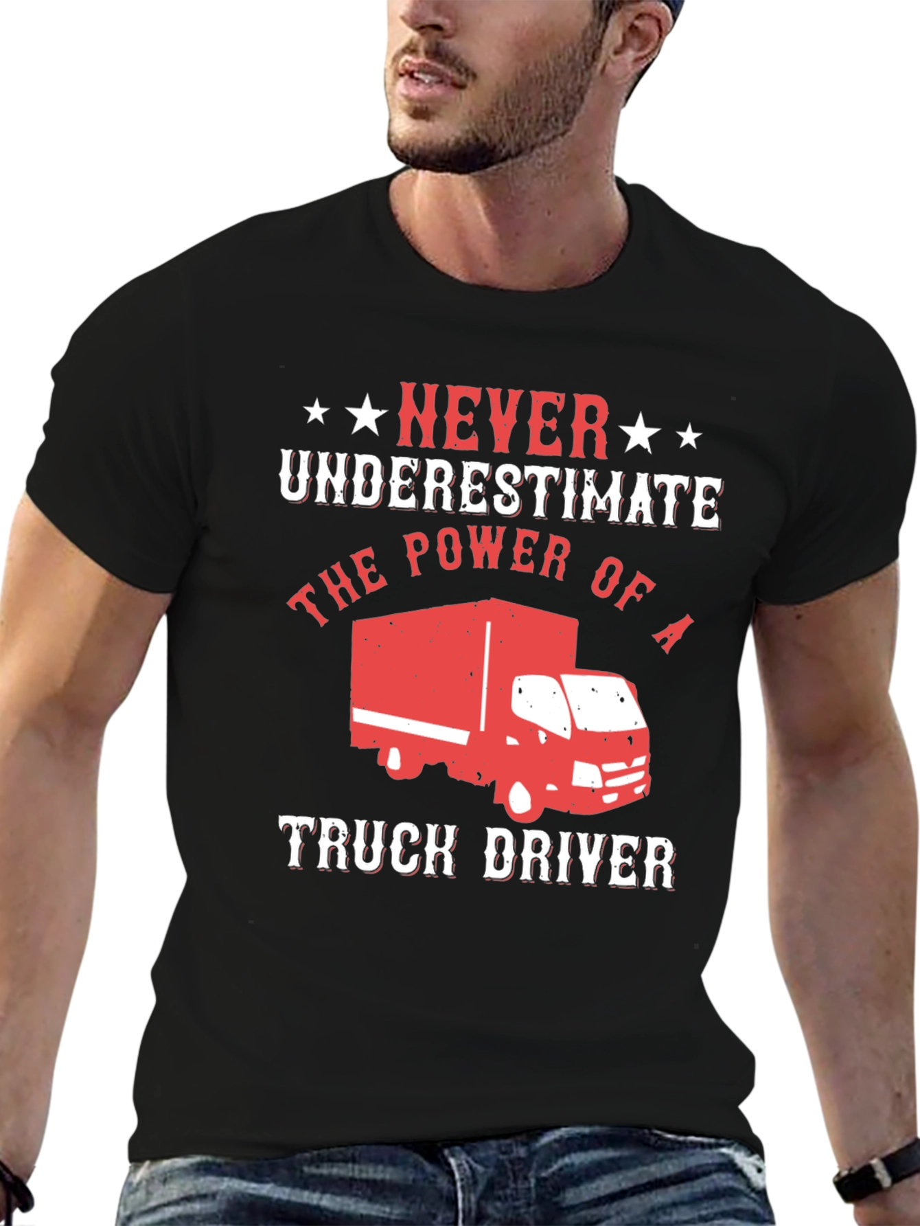 Never Underestimate Truck Driver Black T-Shirt