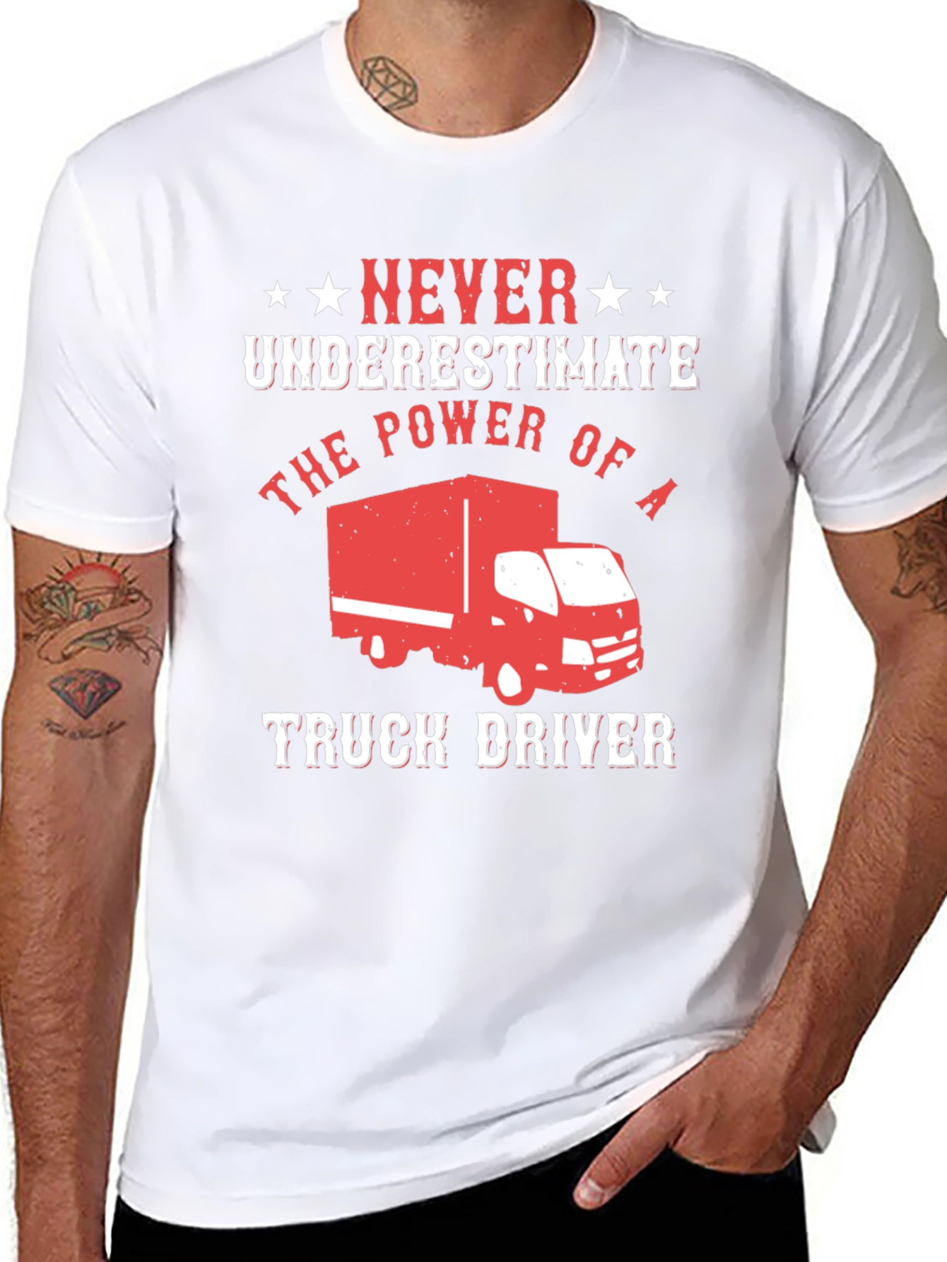 Never Underestimate Truck Driver Black T-Shirt
