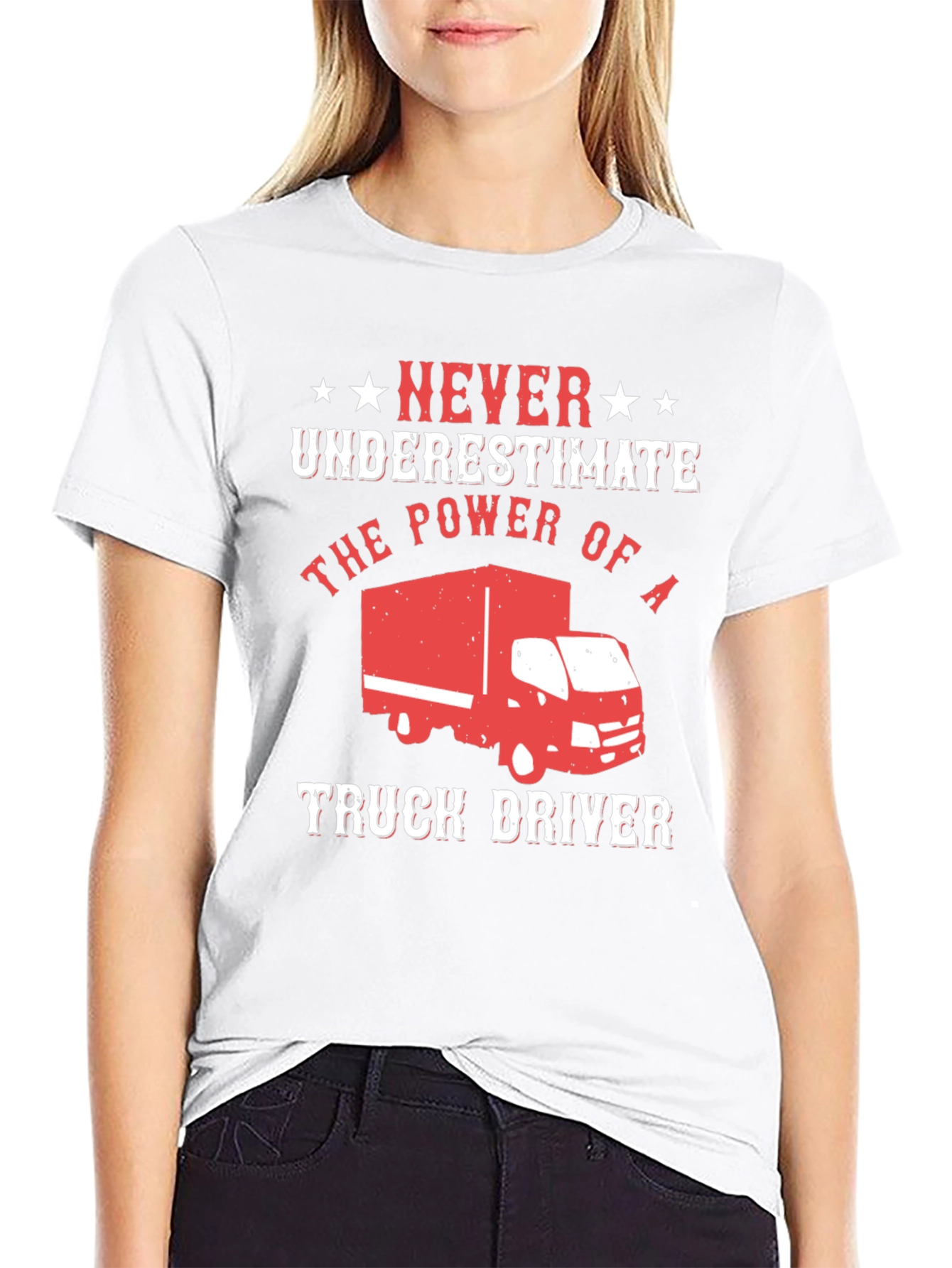 Never Underestimate Truck Driver Black T-Shirt
