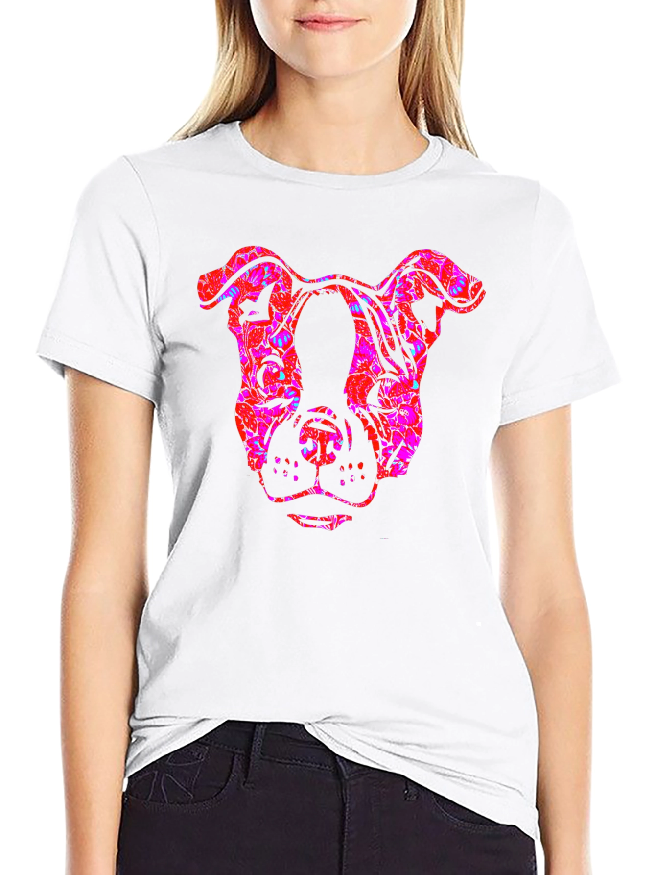 Cool Graphic Dog Head T-Shirt