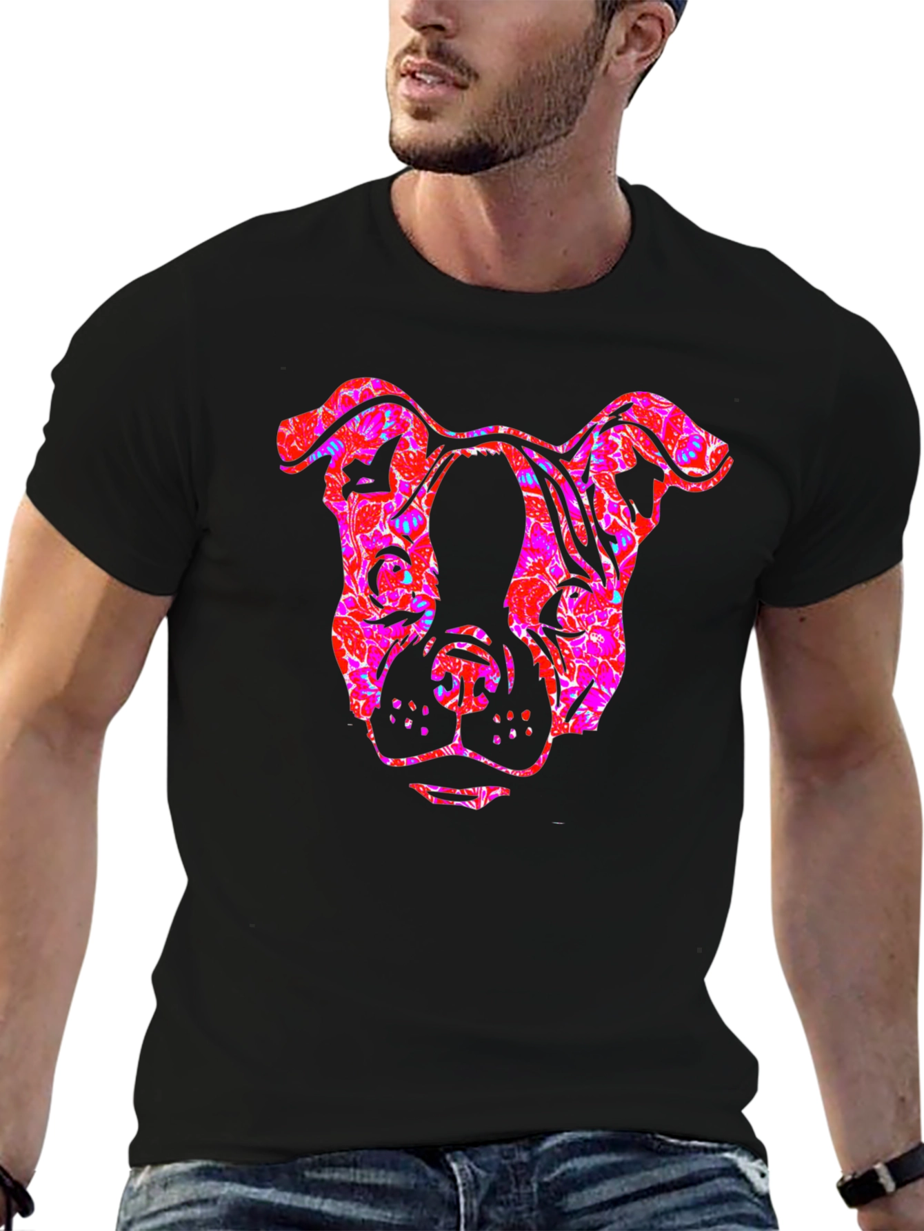 Cool Graphic Dog Head T-Shirt
