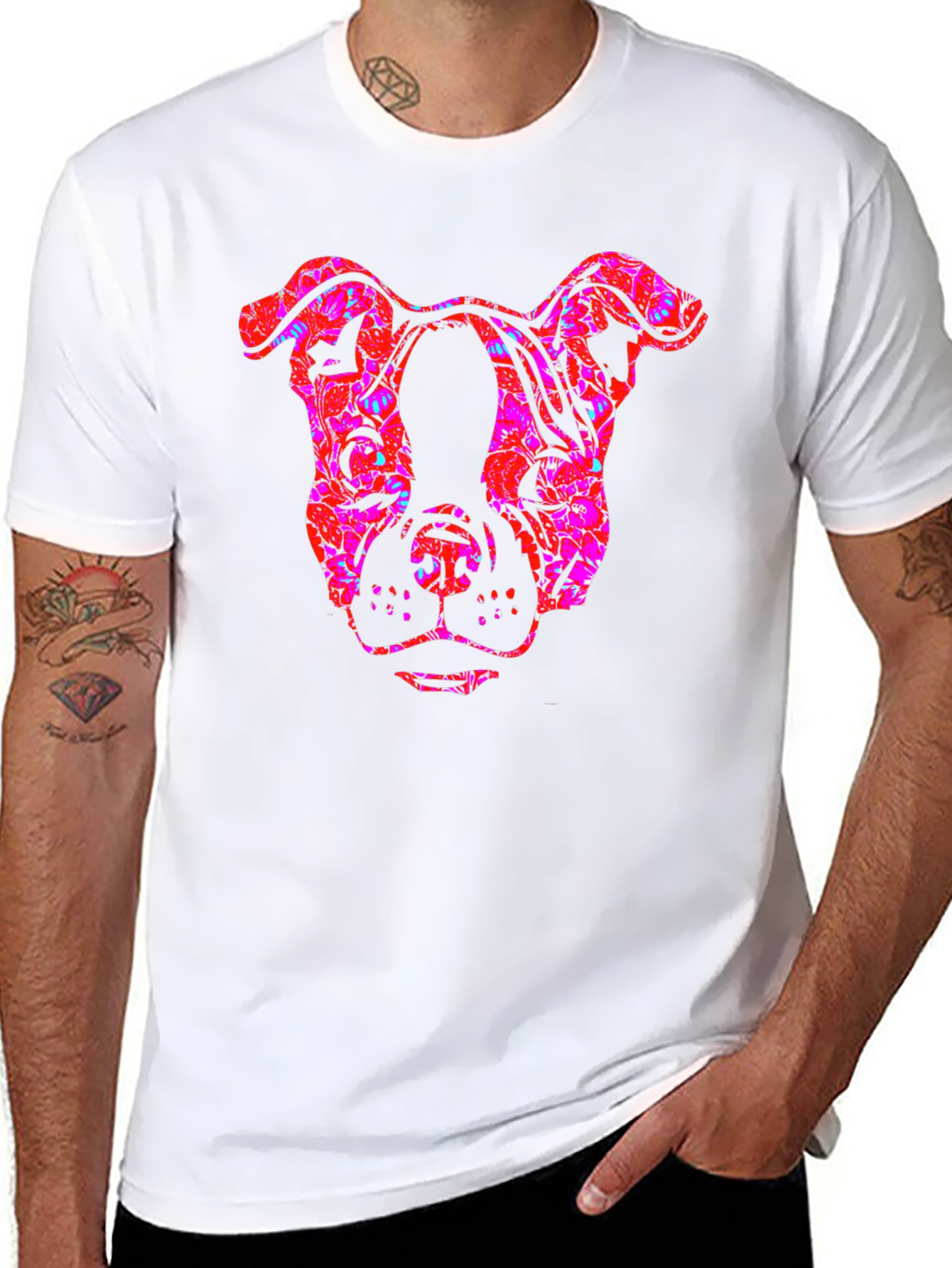 Cool Graphic Dog Head T-Shirt