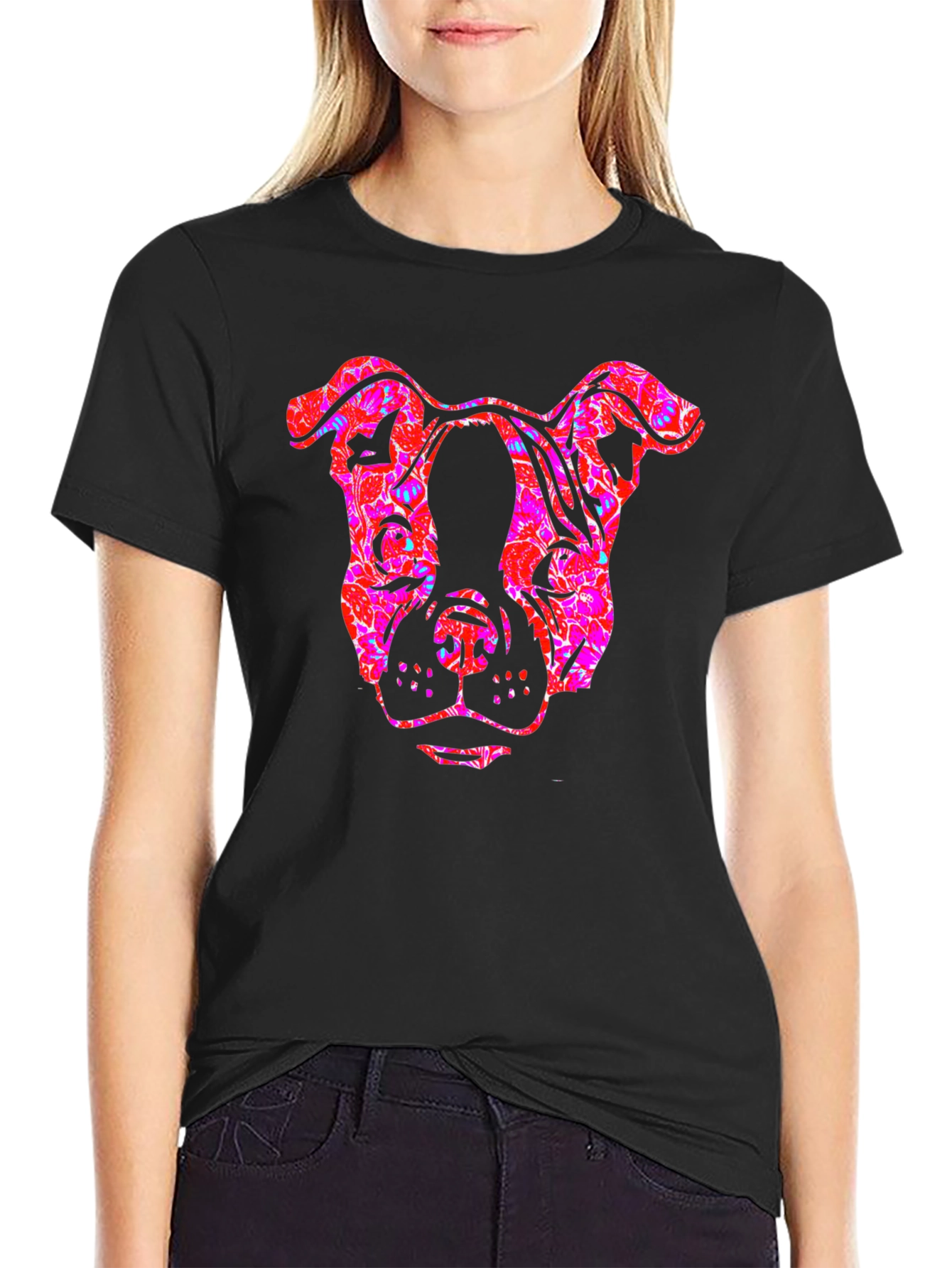 Cool Graphic Dog Head T-Shirt
