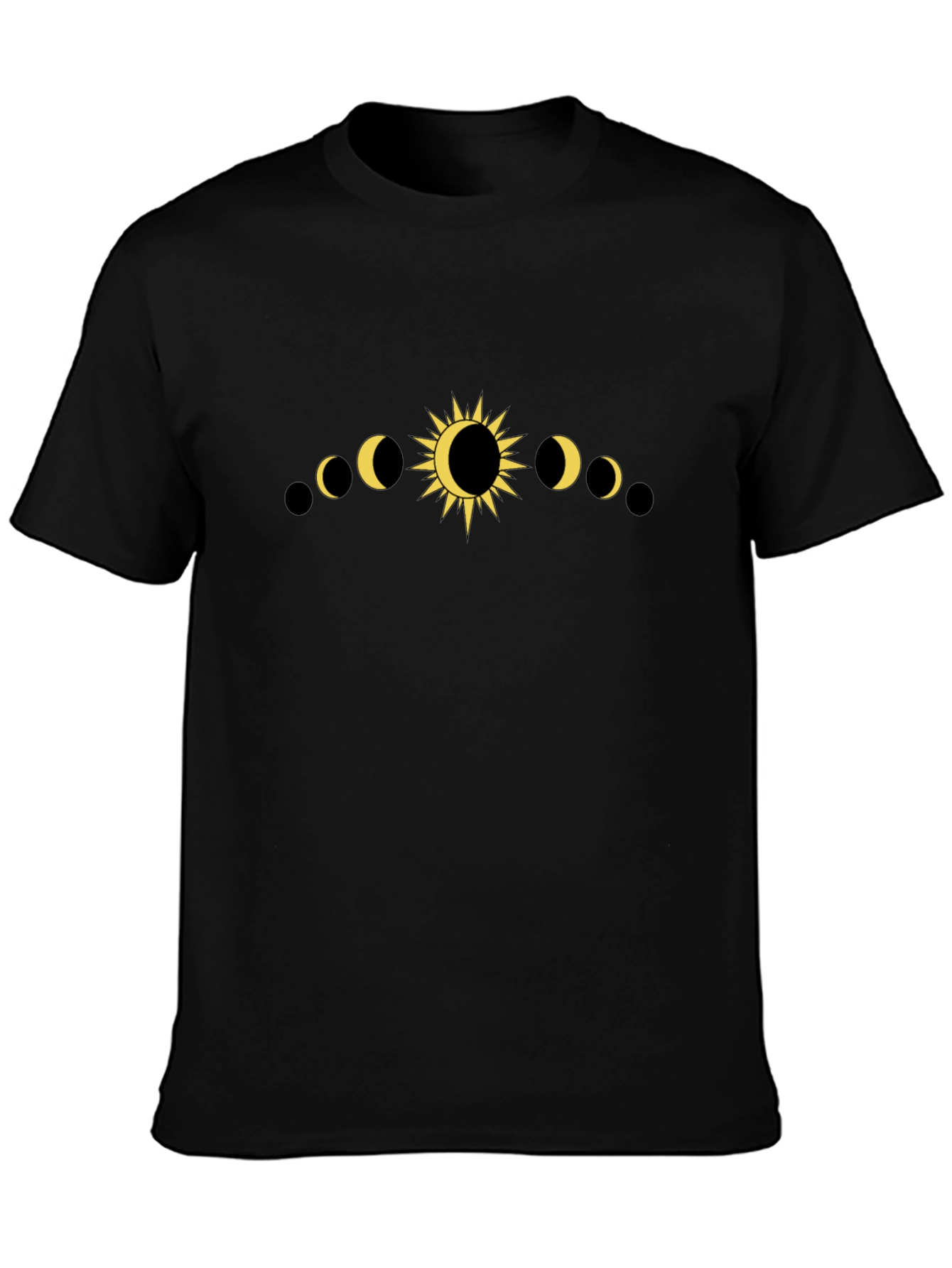 Phases of the Moon Graphic Tee - Black