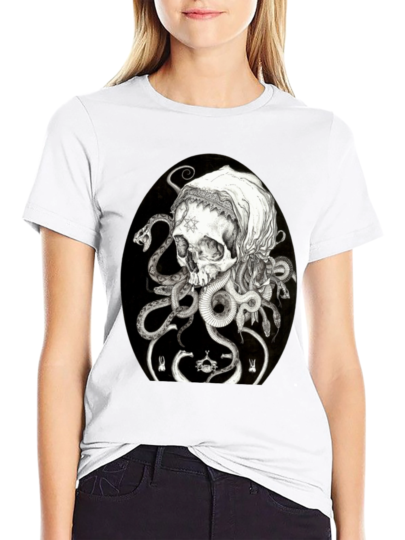 Skull & Serpent Graphic T-Shirt - Edgy Streetwear